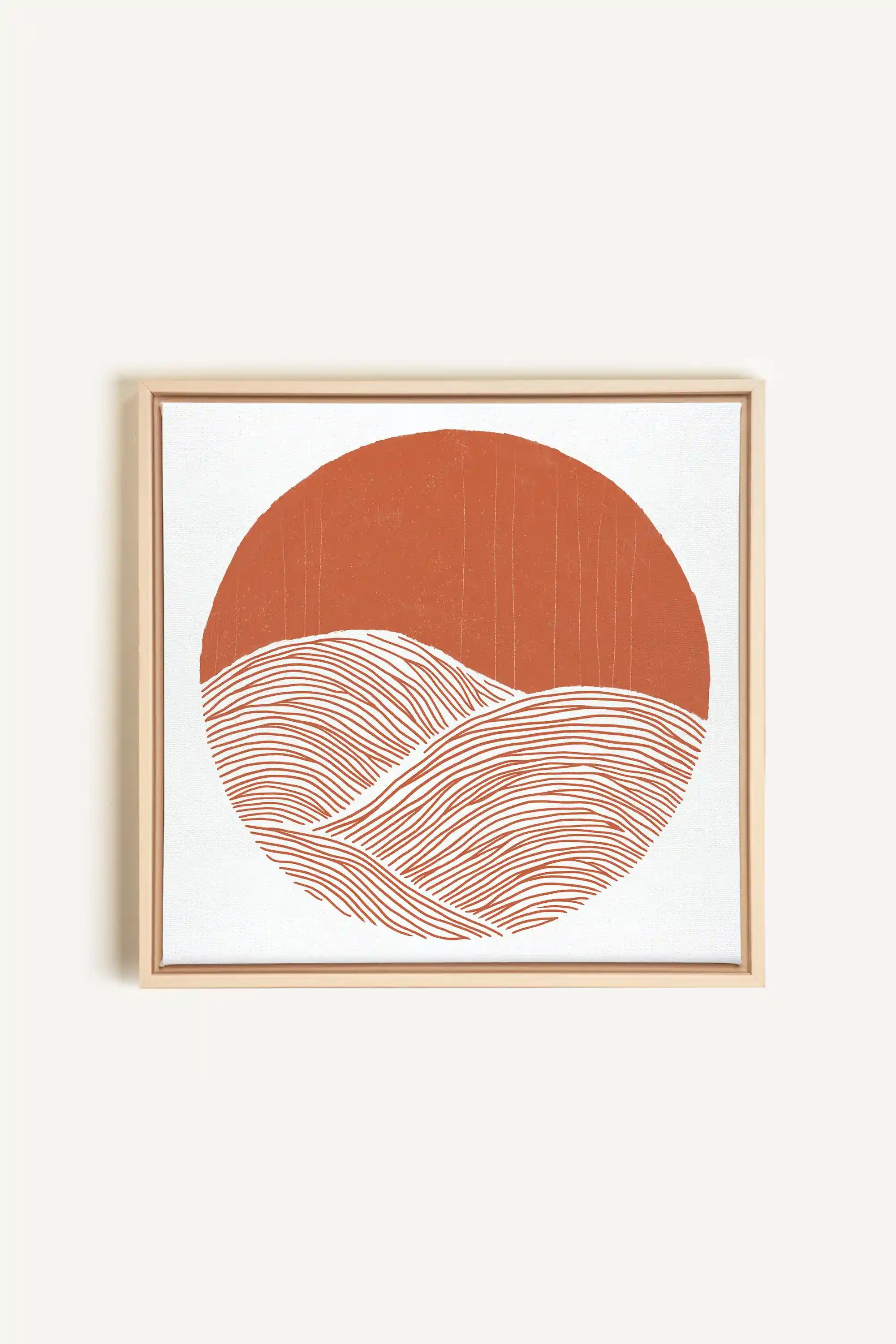 EARTH WAVES, Oeuvre sur toile étirée, encadré Naturel Clair