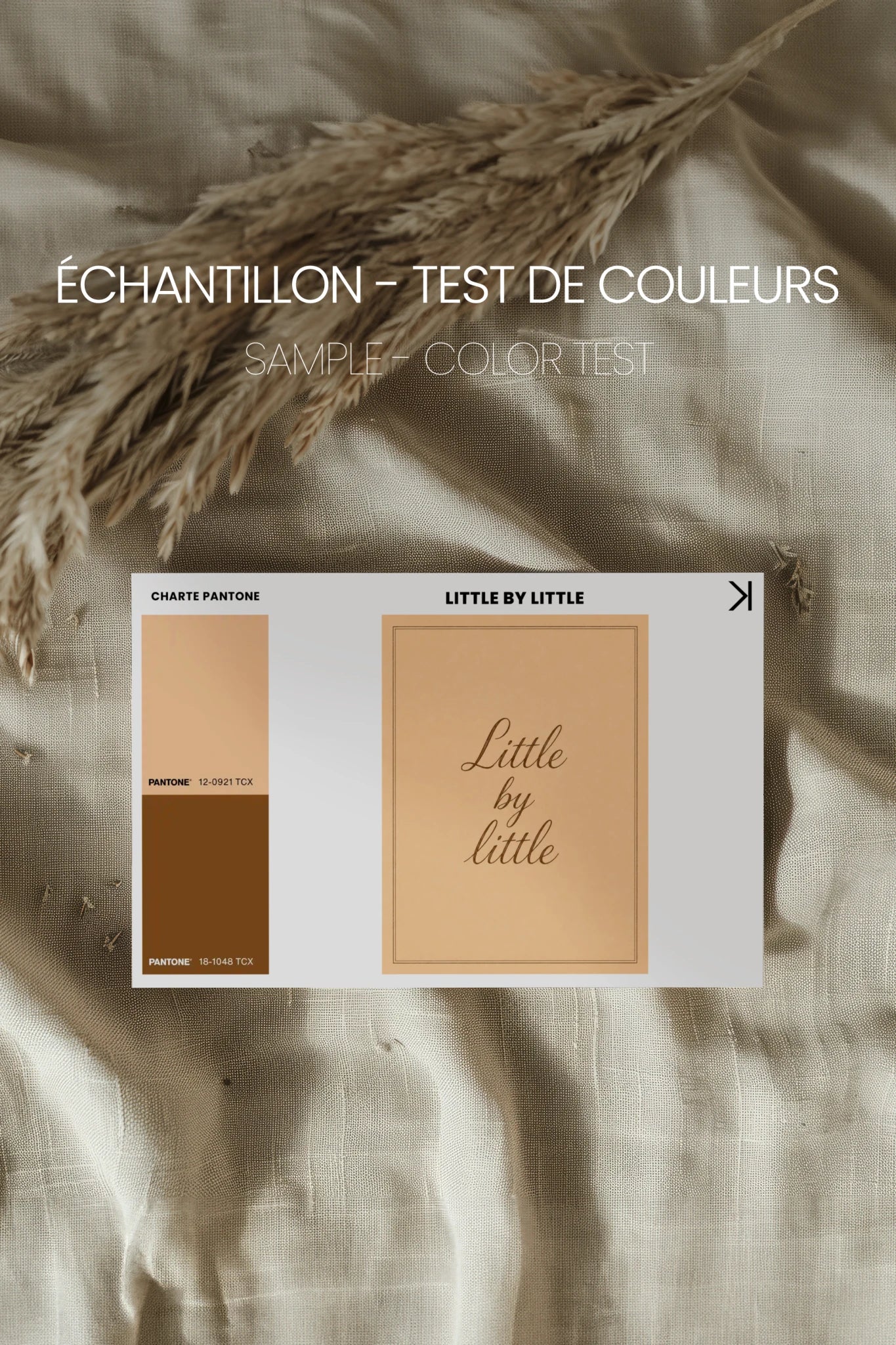 LITTLE BY LITTLE, Oeuvre sur toile rigide, encadré brun chêne