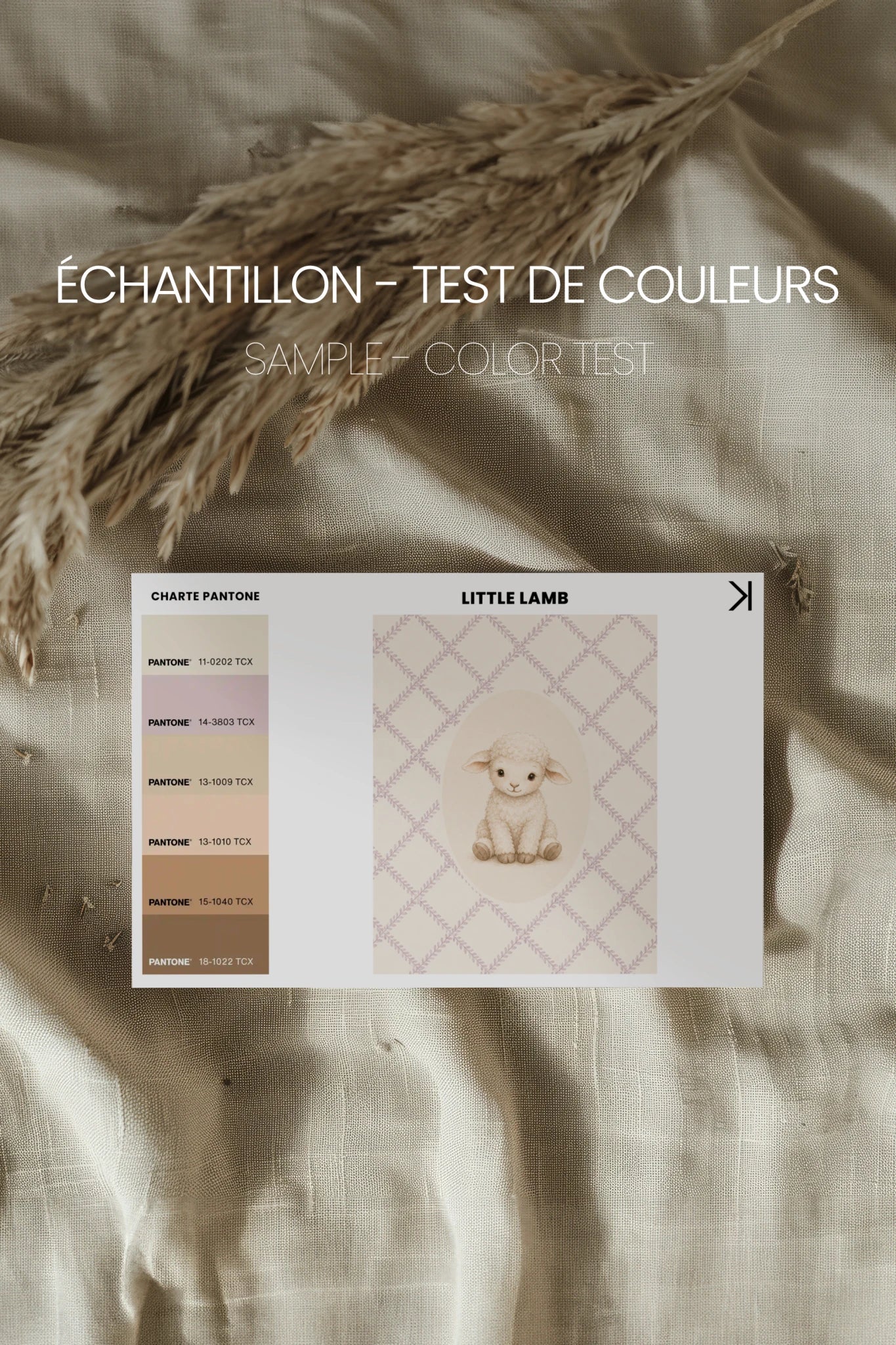 LITTLE LAMB, Oeuvre sur toile rigide, encadré Naturel Clair