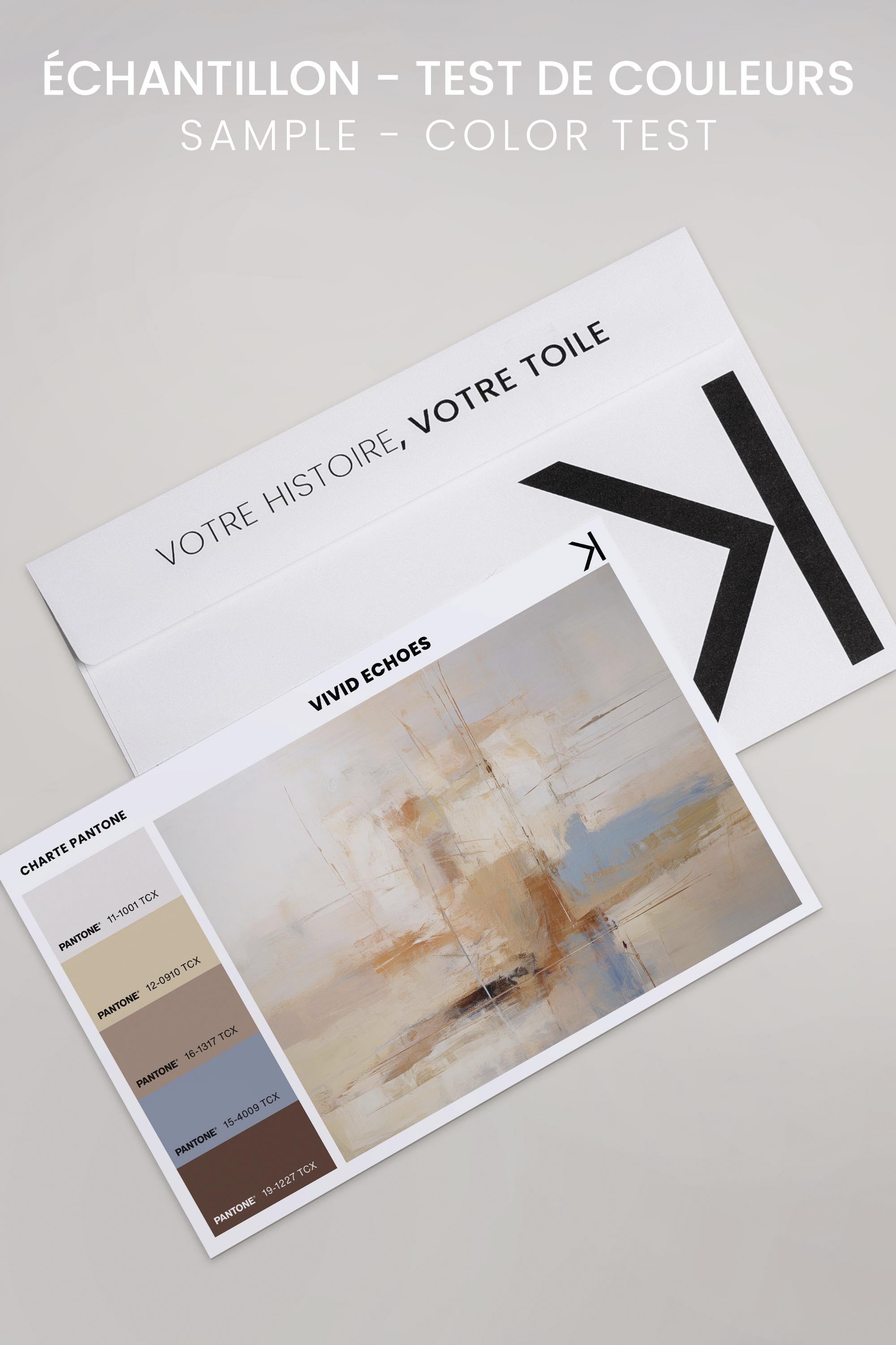 OLEKA CANVAS - VIVID ECHOES, Oeuvre sur toile étirée, encadré Blanc