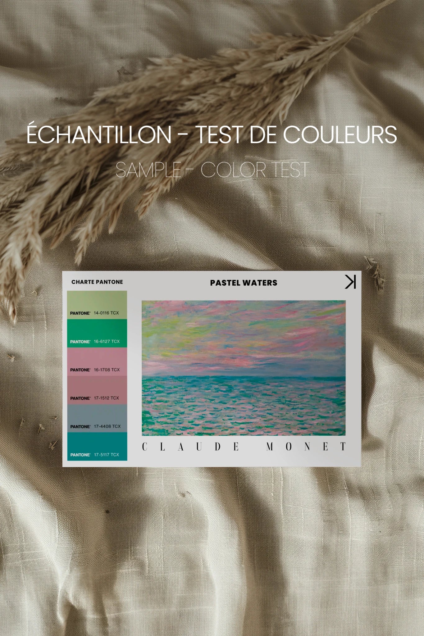 PASTEL WATERS, Oeuvre sur toile étirée, encadré Blanc