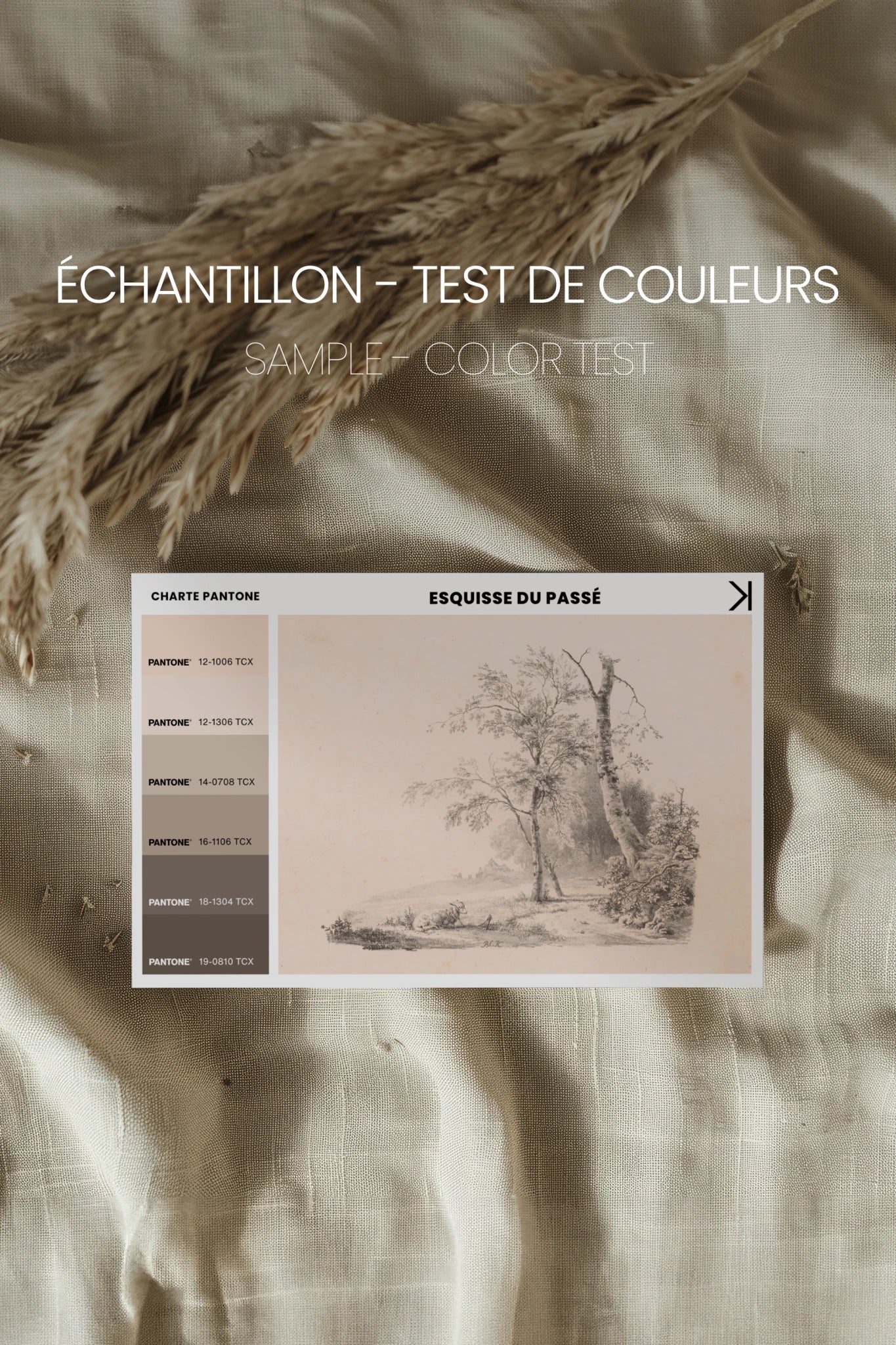 ESQUISSE DU PASSÉ, Oeuvre sur toile rigide, encadré Vintage Bronze