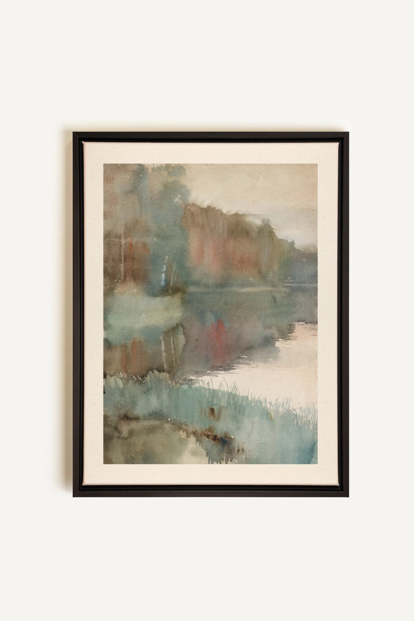 ÉCHO DU LAC, Artwork on stretched canvas, framed in black
