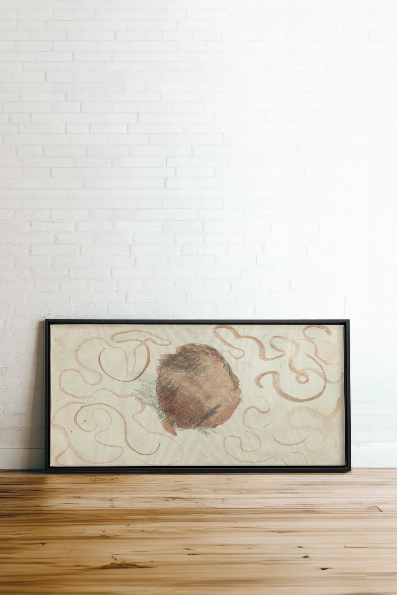 ÉCHO TERRACOTTA, Oeuvre sur toile étirée, encadré Noir