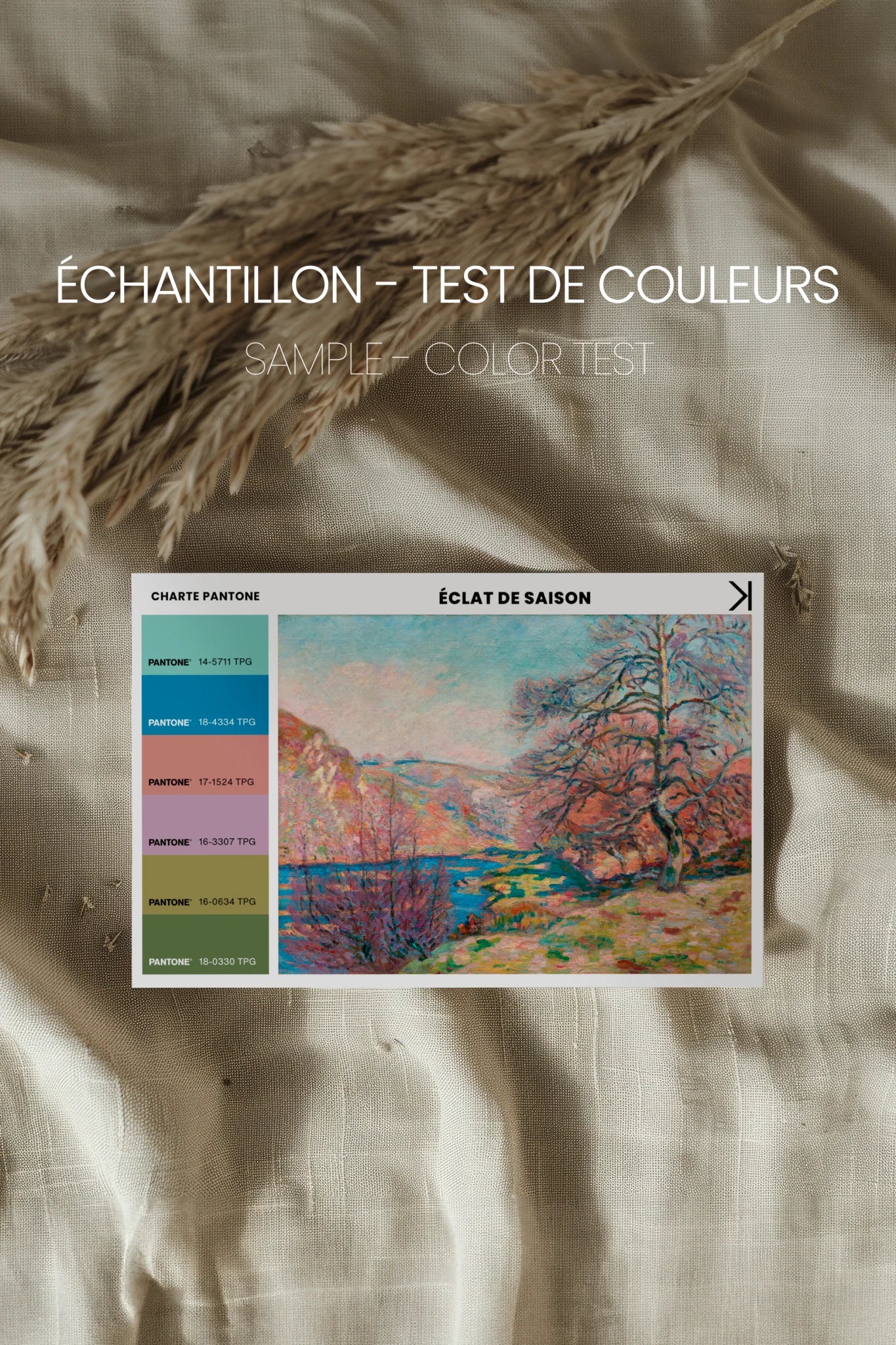 ÉCLAT DE SAISON, Oeuvre sur toile rigide, encadré Vintage Argent