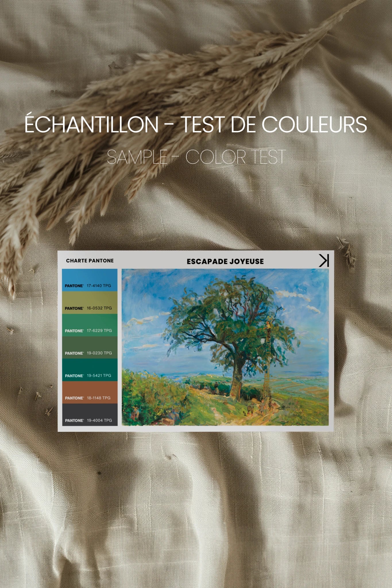 ESCAPADE JOYEUSE, Artwork on rigid canvas, framed in Vintage Gold