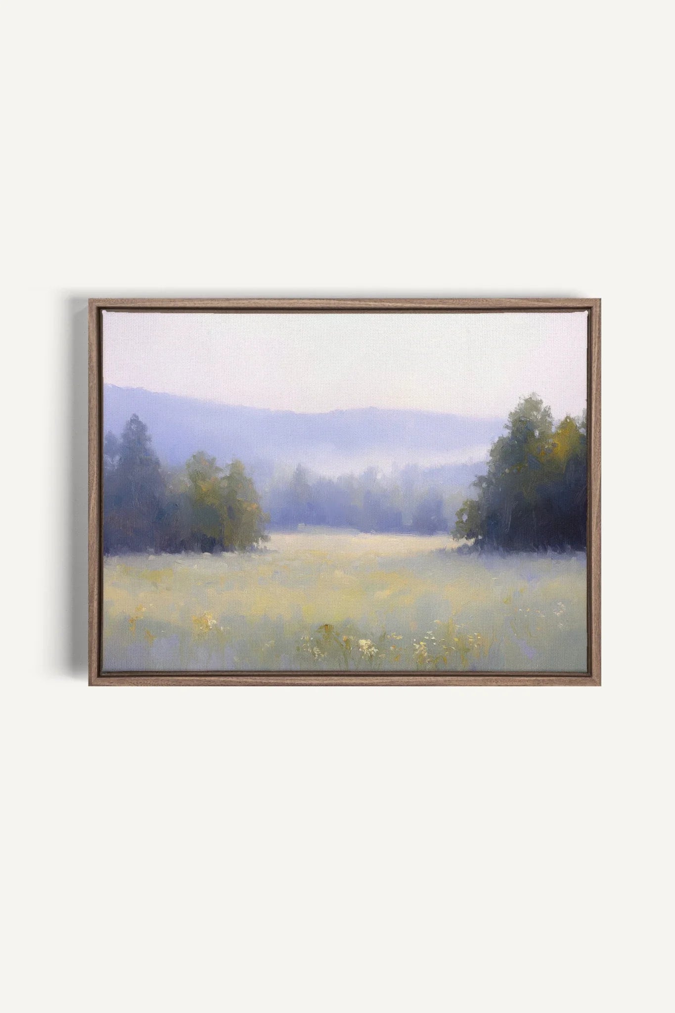 OLEKA CANVAS - ÉVEIL CHAMPÊTRE, Oeuvre sur toile étirée, encadré Brun Chêne