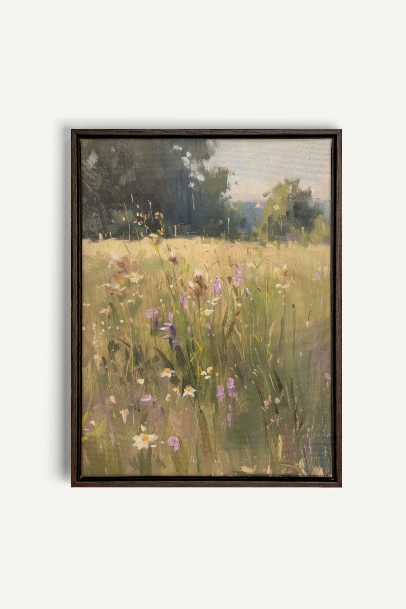 OLEKA CANVAS - FIELDS OF HARMONY, Oeuvre sur toile étirée, encadré Brun Noyer