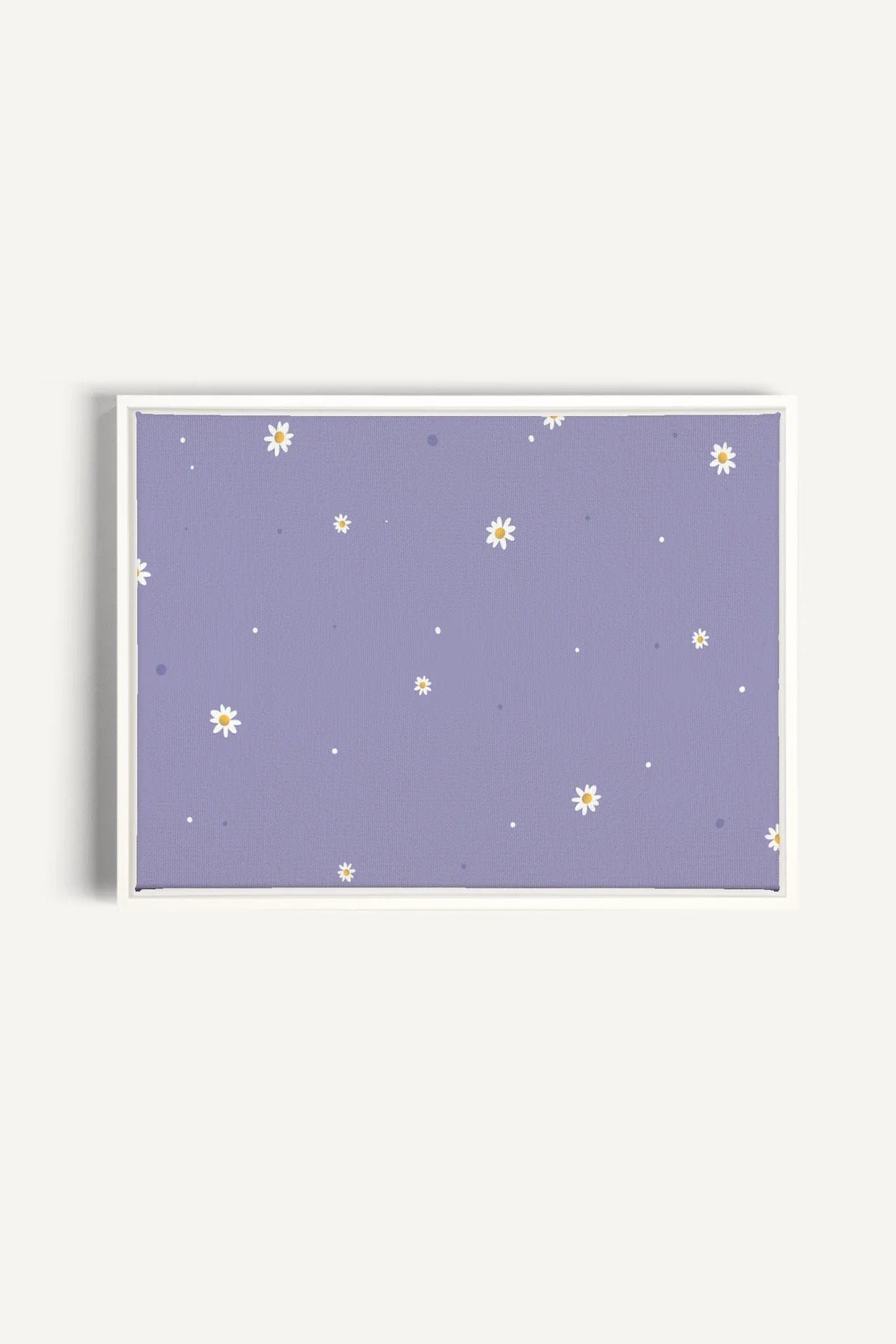 OLEKA CANVAS - FLEURS DE LUNE, Oeuvre sur toile étirée, encadré Blanc