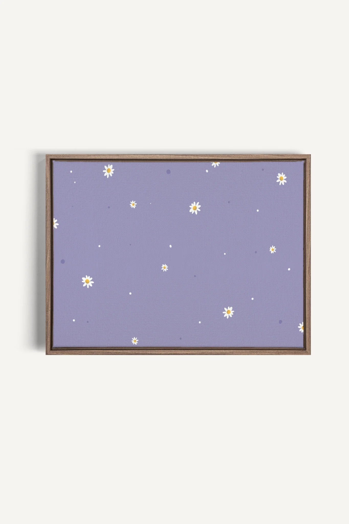 OLEKA CANVAS - FLEURS DE LUNE, Oeuvre sur toile étirée, encadré Brun Chêne