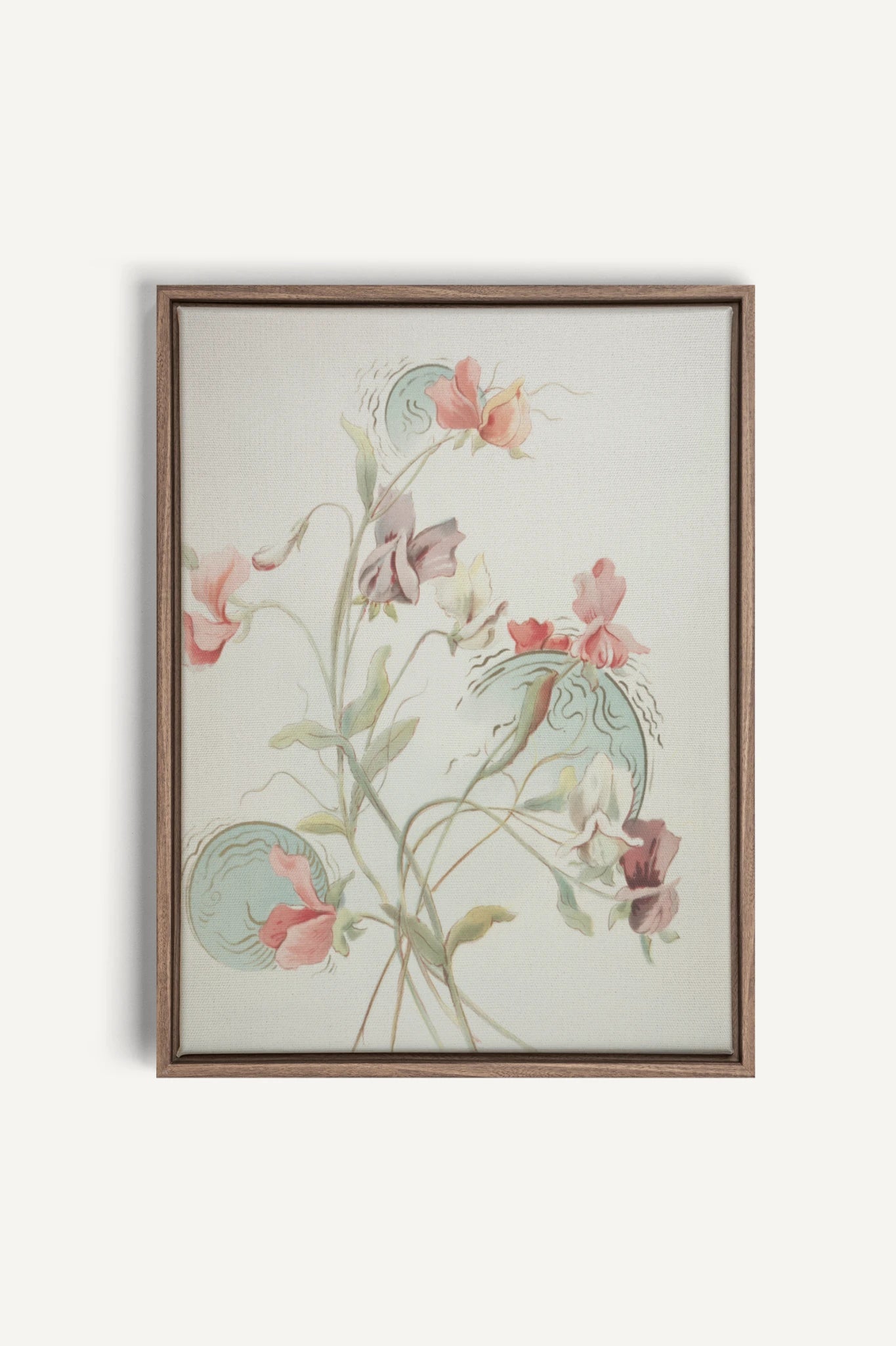 FLEURS DE SILENCE, Work on stretched canvas, framed Oak Brown