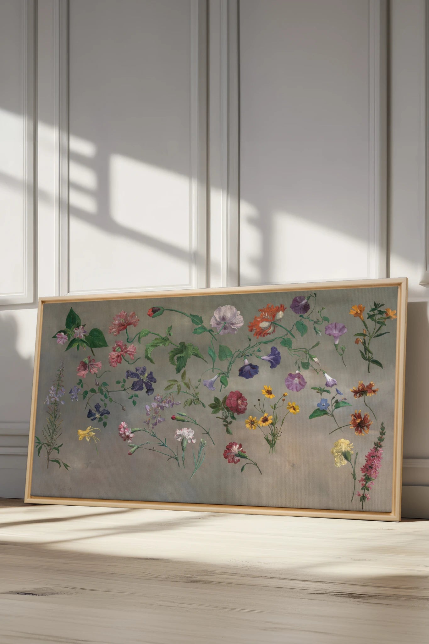 FLORAL REVERIE, Oeuvre sur toile étirée, encadré Naturel Clair