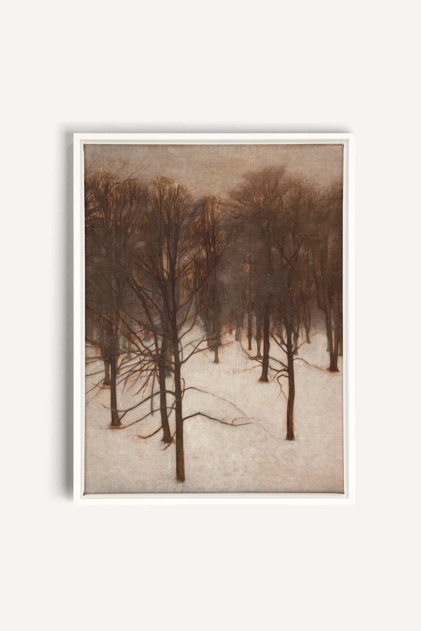 FORÊT DE GIVRE, Oeuvre sur toile étirée, encadré Blanc