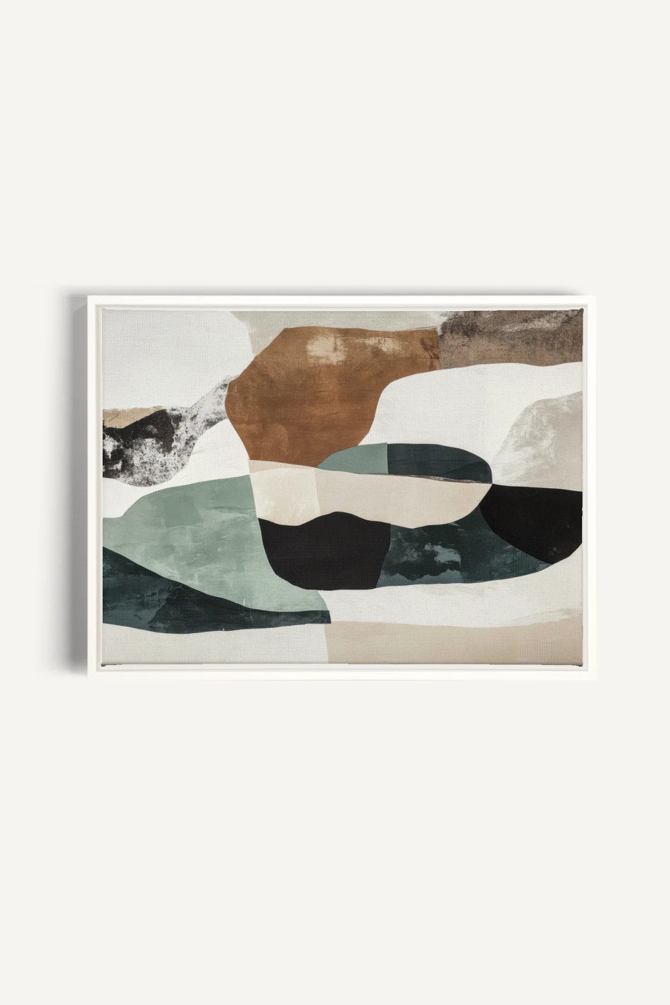 OLEKA CANVAS - FRAGMENTS NATURELS, Oeuvre sur toile étirée, encadré Blanc