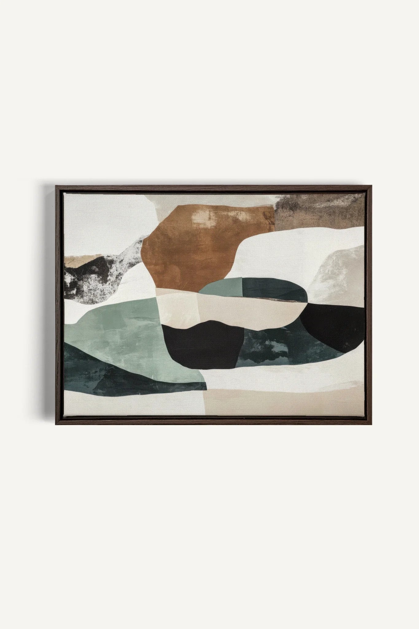 OLEKA CANVAS - FRAGMENTS NATURELS, Oeuvre sur toile étirée, encadré Brun Noyer