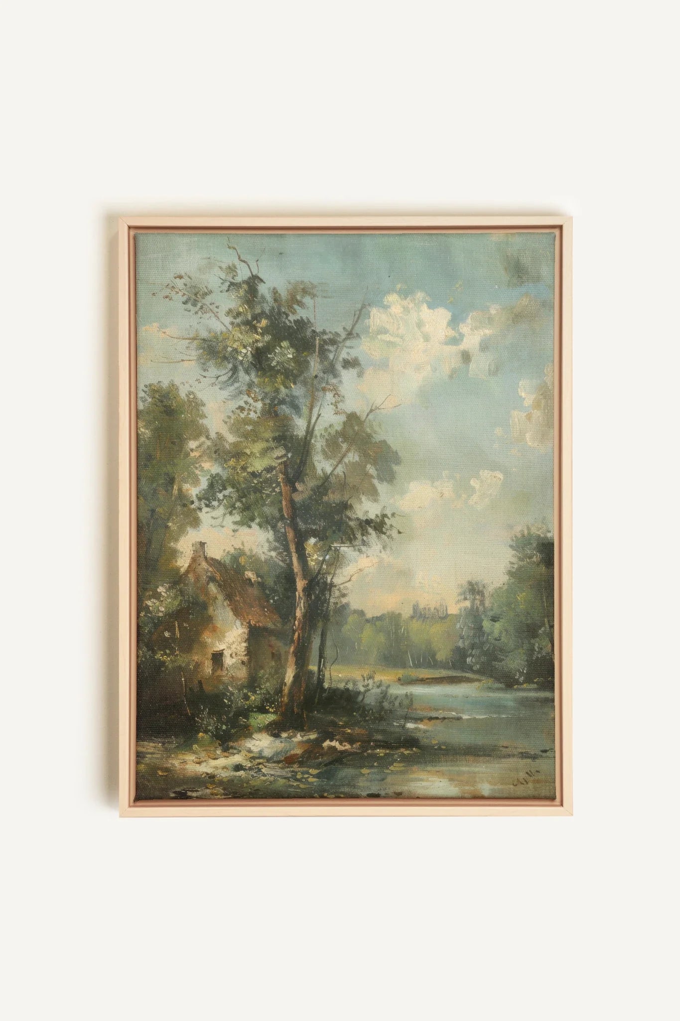 Misty morning, Oeuvre sur toile étirée, encadré Naturel Clair main image 1