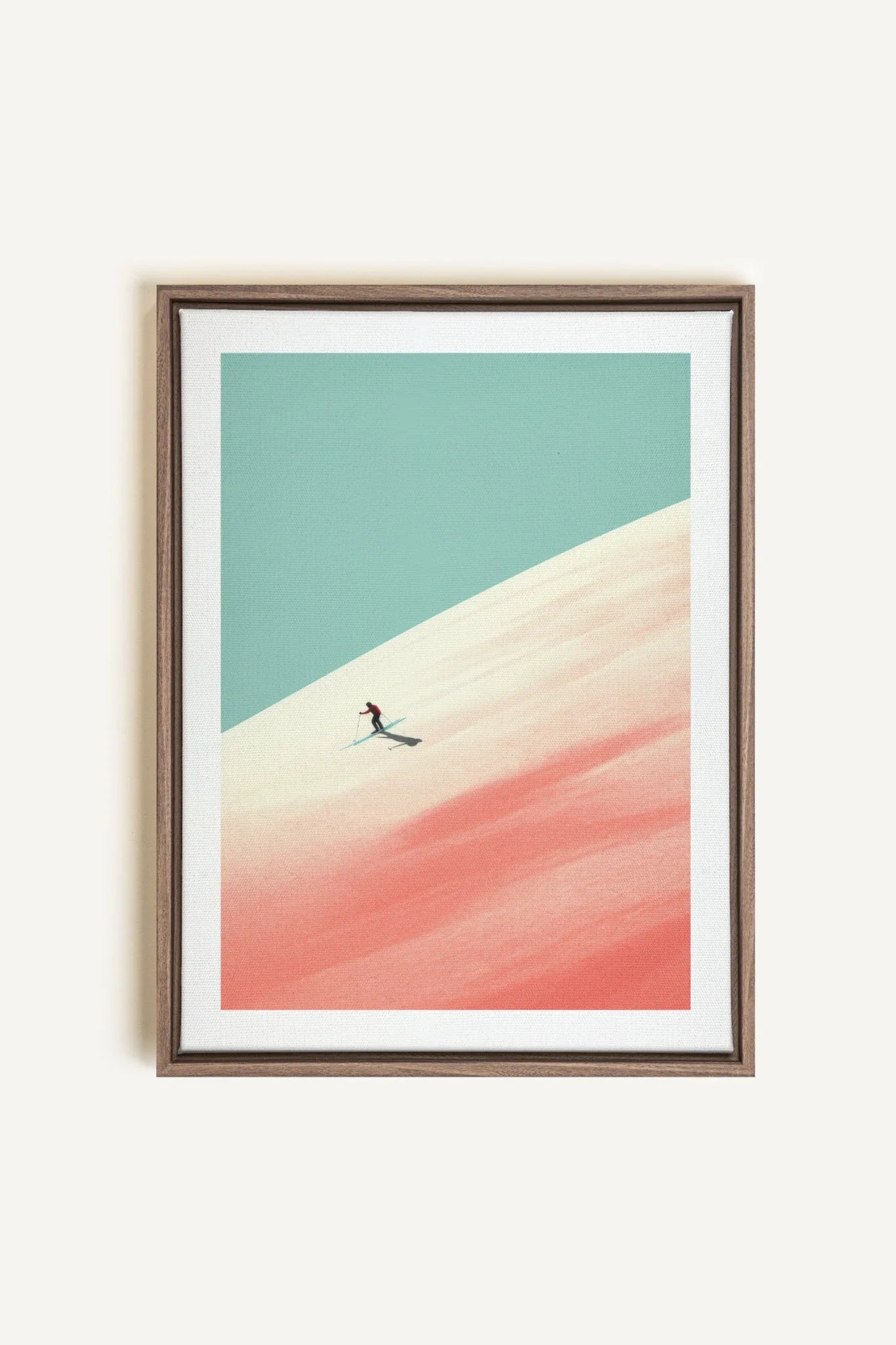 OLEKA CANVAS - Frosty Glide, Oeuvre sur toile étirée, encadré Brun Chêne