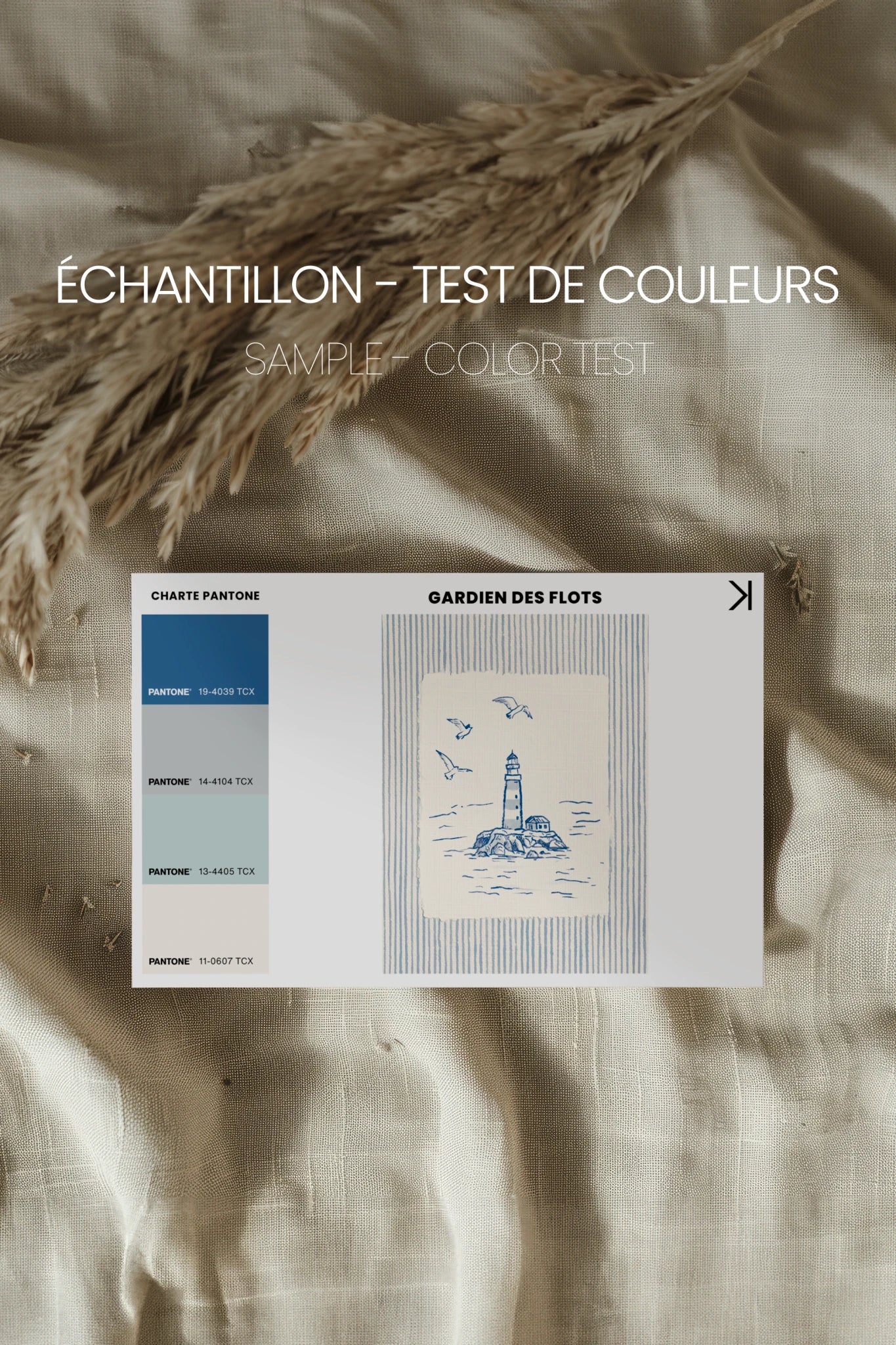 GARDIEN DES FLOTS, Oeuvre sur toile rigide, encadré naturel clair