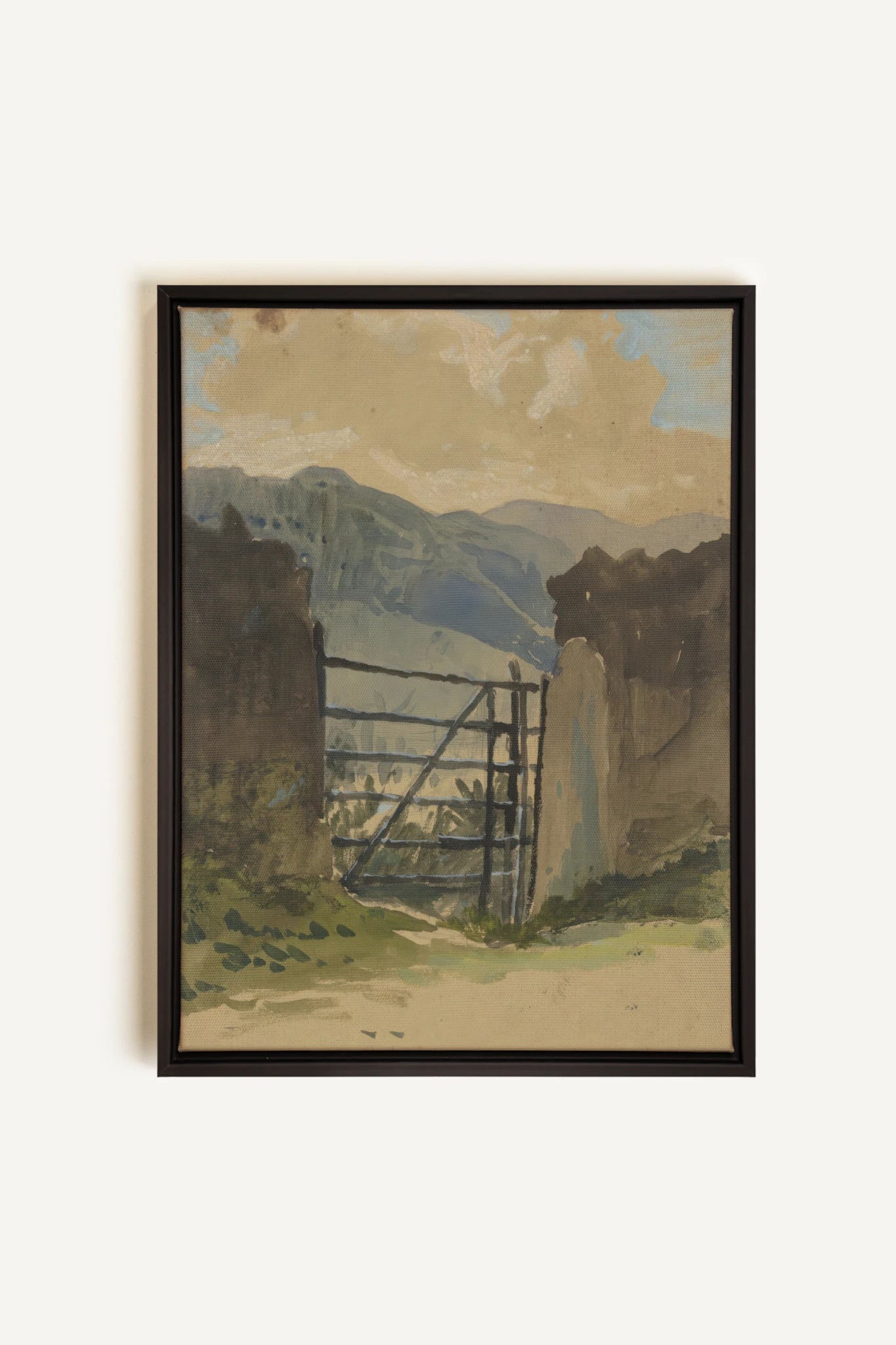 GATE TO THE HILLS, Oeuvre sur toile étirée, encadré Noir