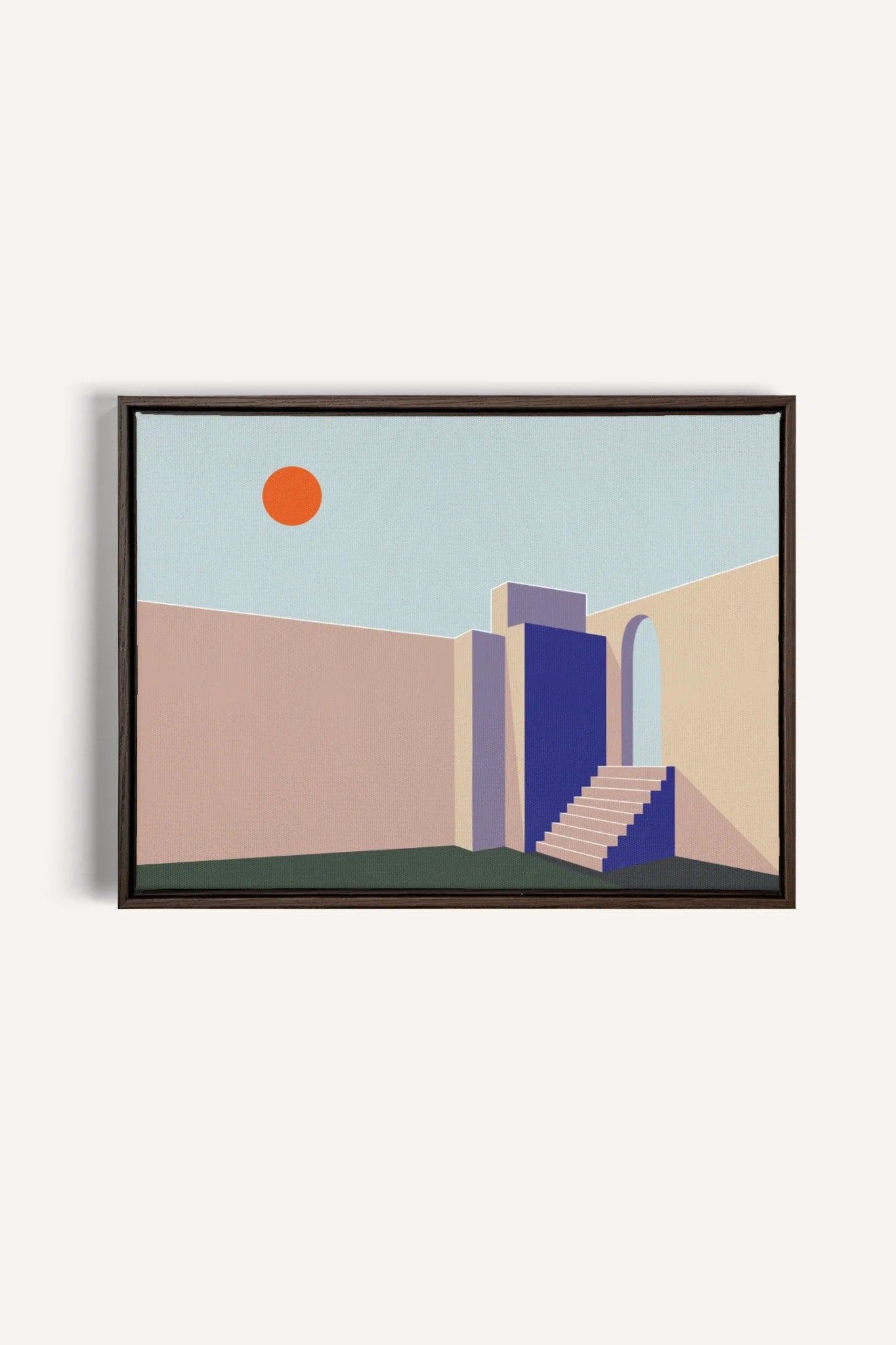 OLEKA CANVAS - GÉOMÉTRIE, Oeuvre sur toile étirée, encadré Brun Noyer