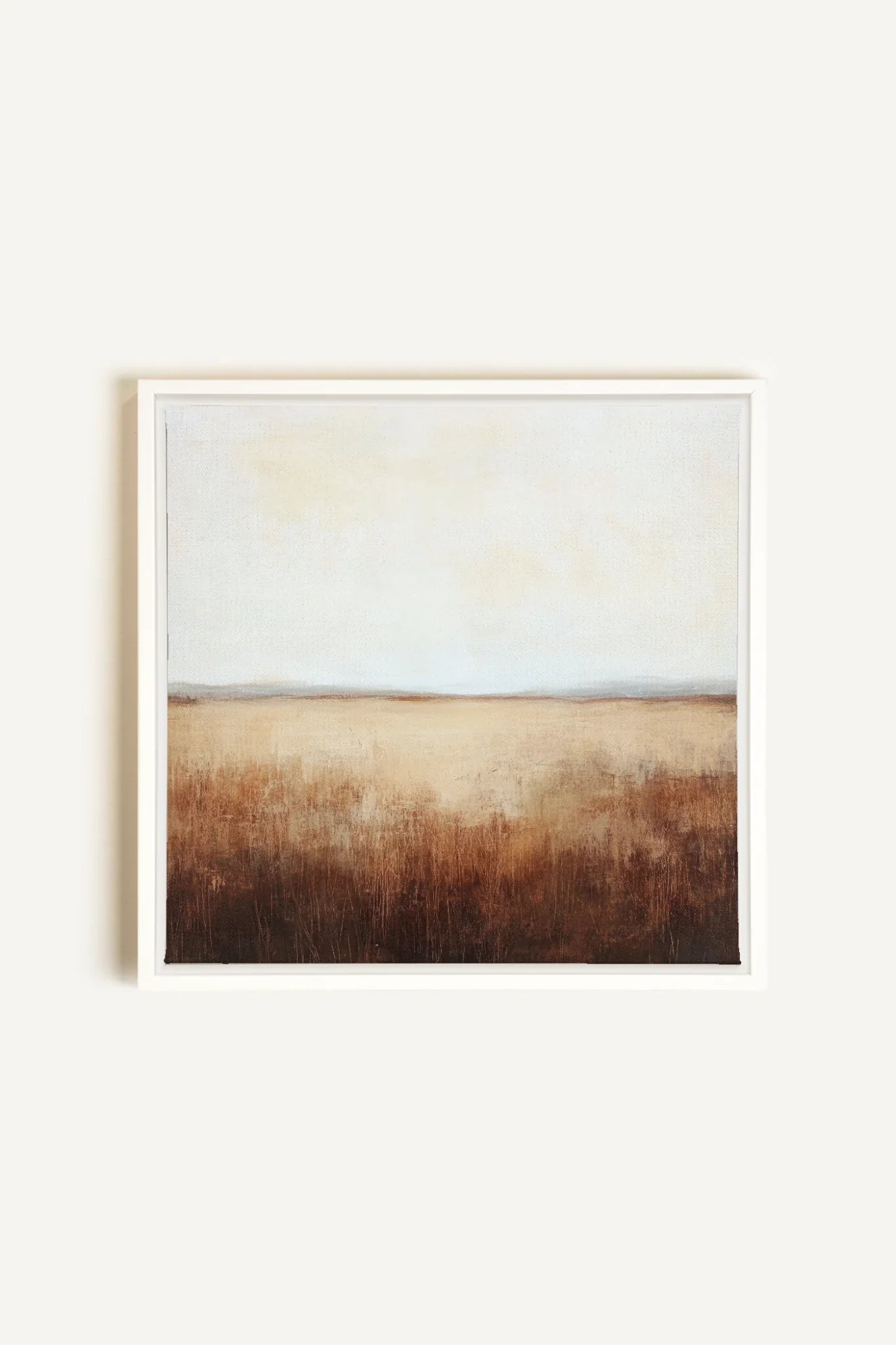 OLEKA CANVAS - GOLDEN PLAINS, Oeuvre sur toile étirée, encadré Blanc