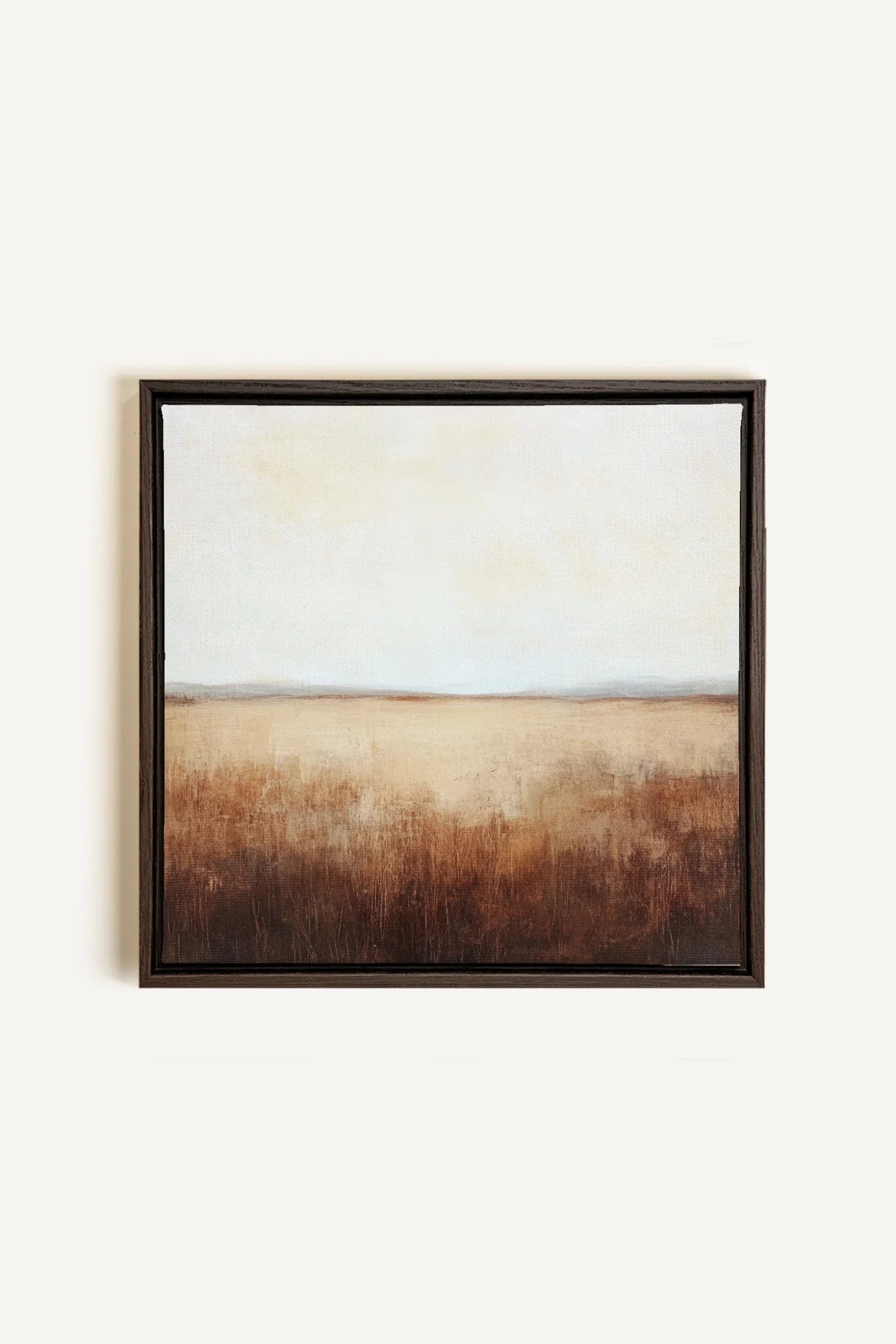 OLEKA CANVAS - GOLDEN PLAINS, Oeuvre sur toile étirée, encadré Brun Noyer