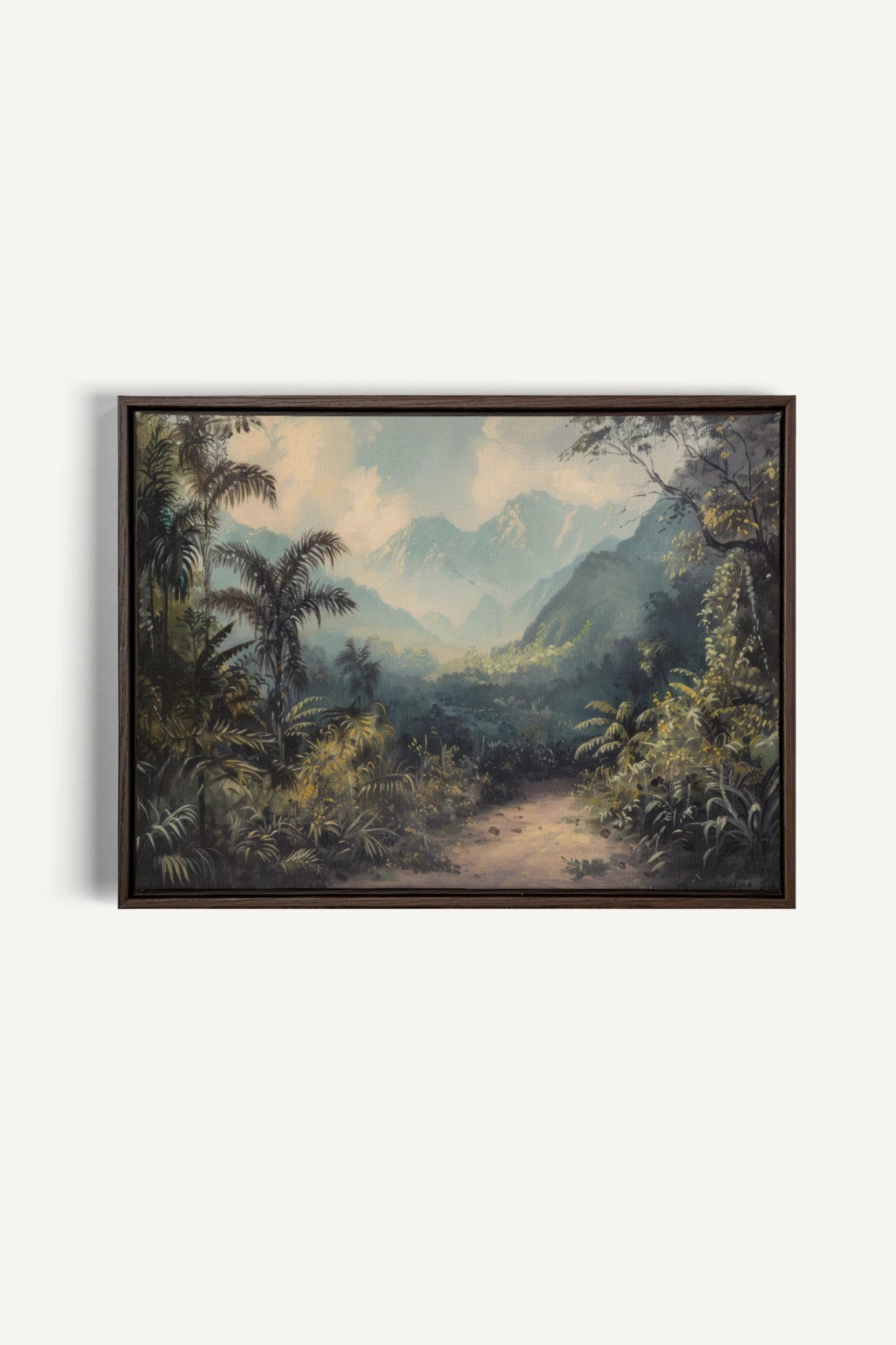 GOLDEN REALM, Oeuvre sur toile étirée, encadré Brun Noyer