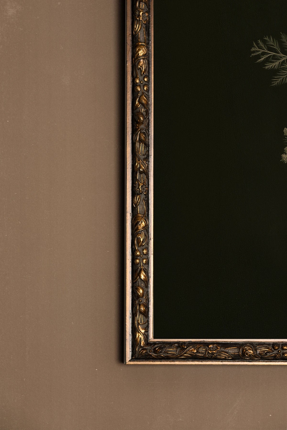 HERBES DES BOIS I, Artwork on rigid canvas, framed Vintage Bronze