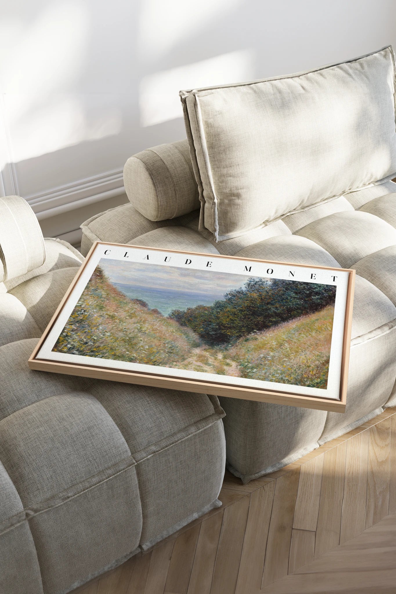 HERBE SALÉES, Work on stretched canvas, framed Naturel Clair