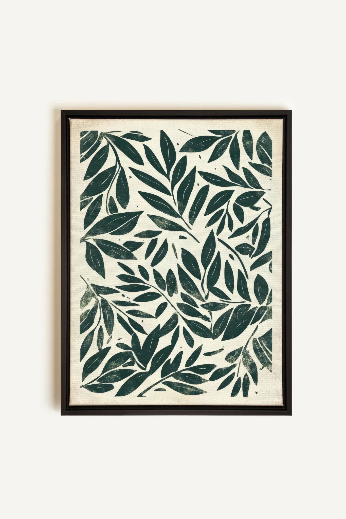 VERT NOMADE, Oeuvre sur toile étirée, encadré Brun Noyer