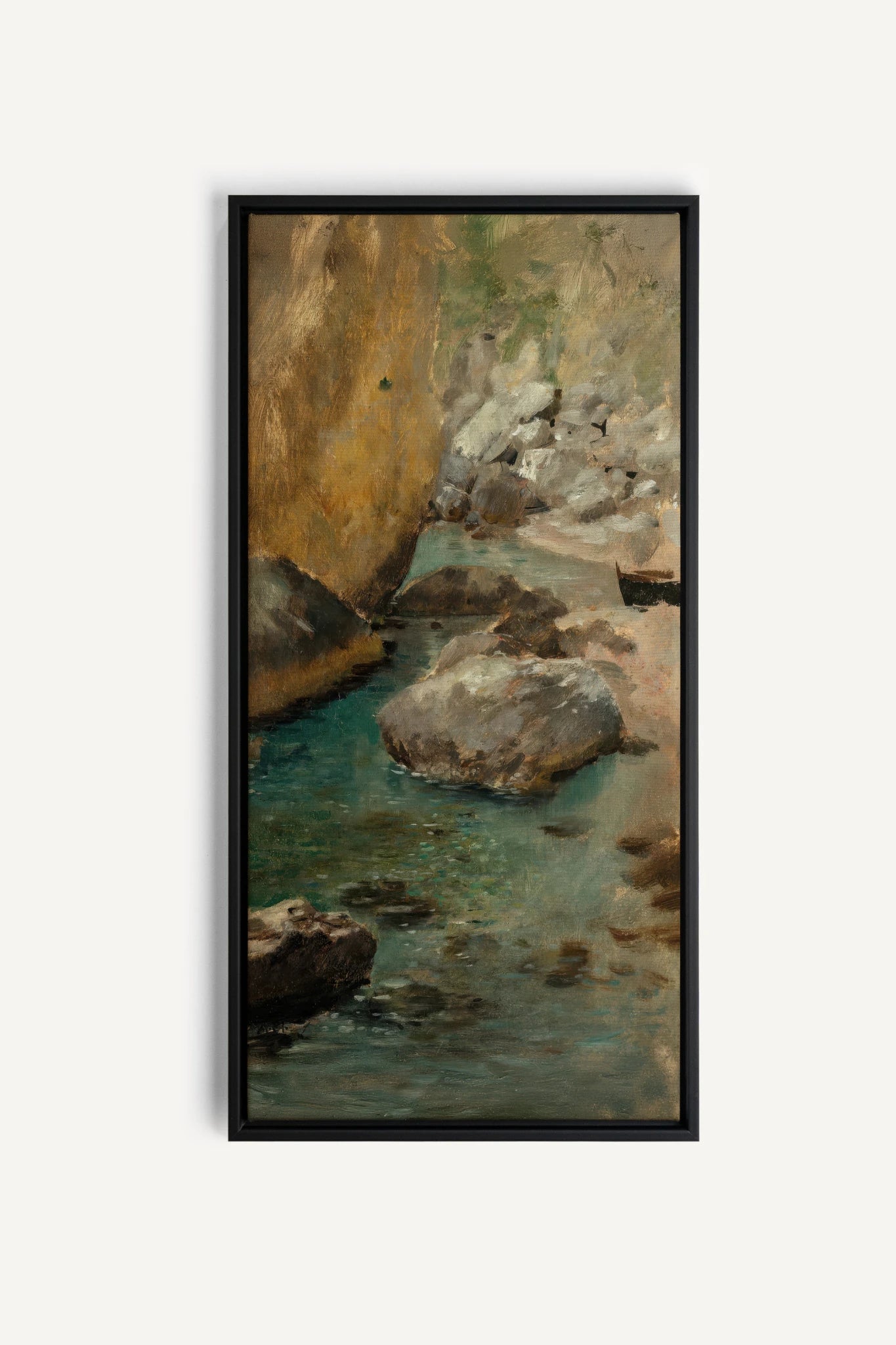 HIDDEN COVE, Work on stretched canvas, framed Black