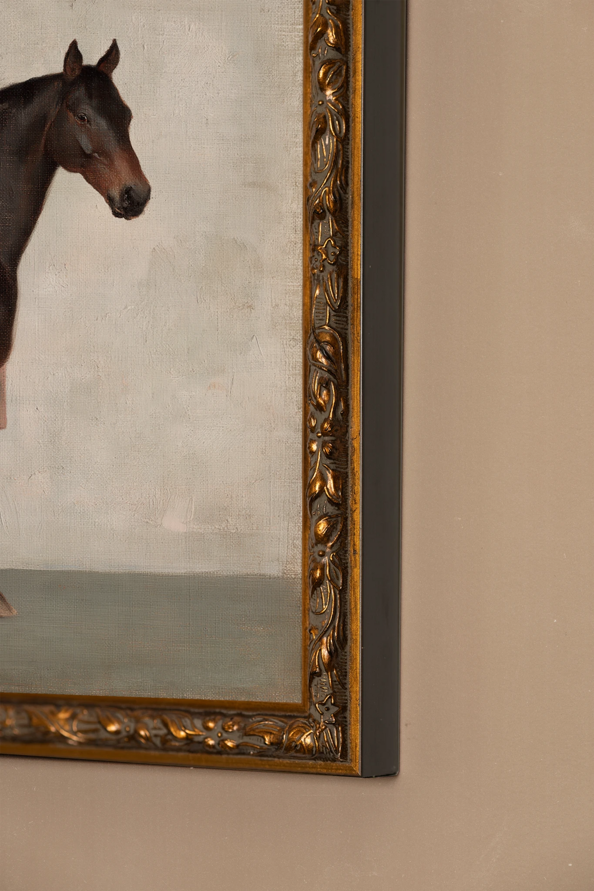 HIGHLAND HORSE, Oeuvre sur toile rigide, encadré Vintage Bronze