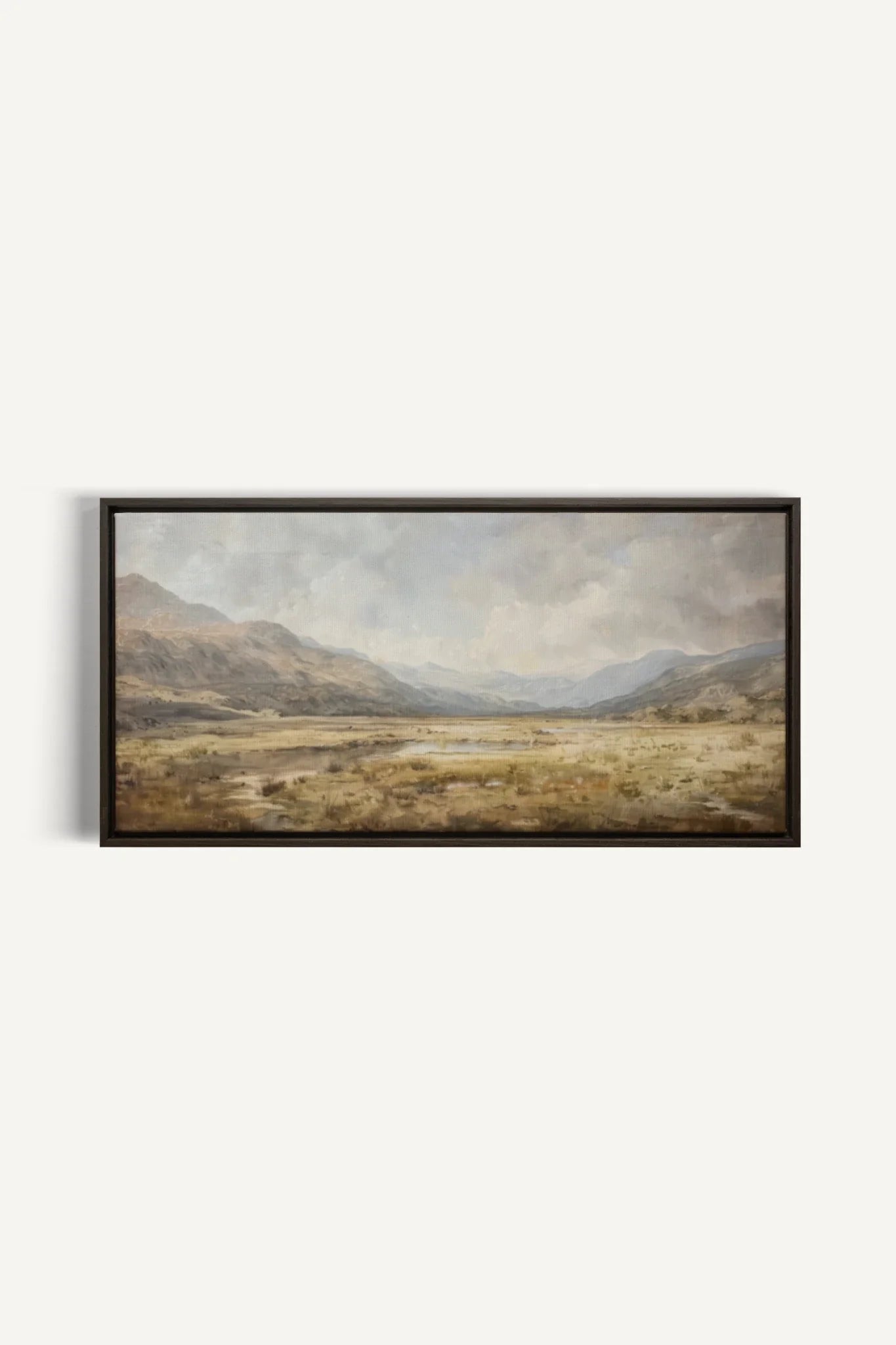 OLEKA CANVAS - Highland Mist, Oeuvre sur toile étirée, encadré Brun Noyer