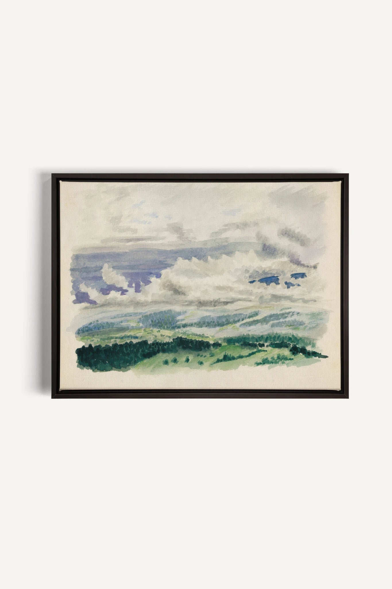 HILLS IN HUSH, Work on stretched canvas, framed Black