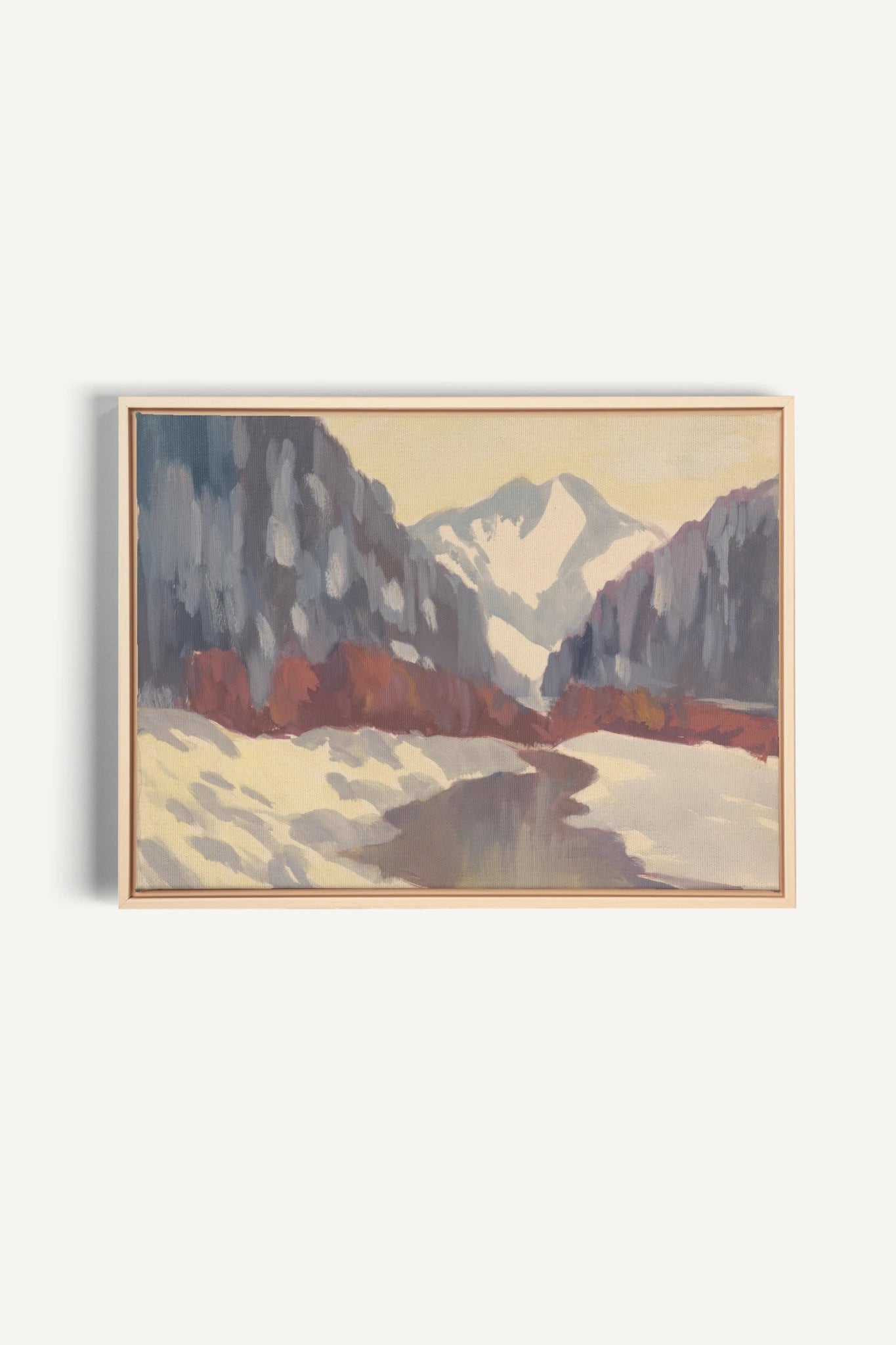 HORIZON DES MONTS, Oeuvre sur toile étirée, encadré Naturel Clair