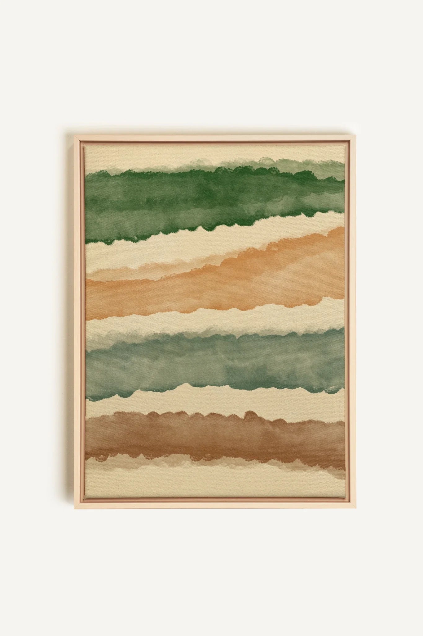 OLEKA CANVAS - HORIZON VÉGÉTAL, Oeuvre sur toile étirée, encadré Naturel Clair