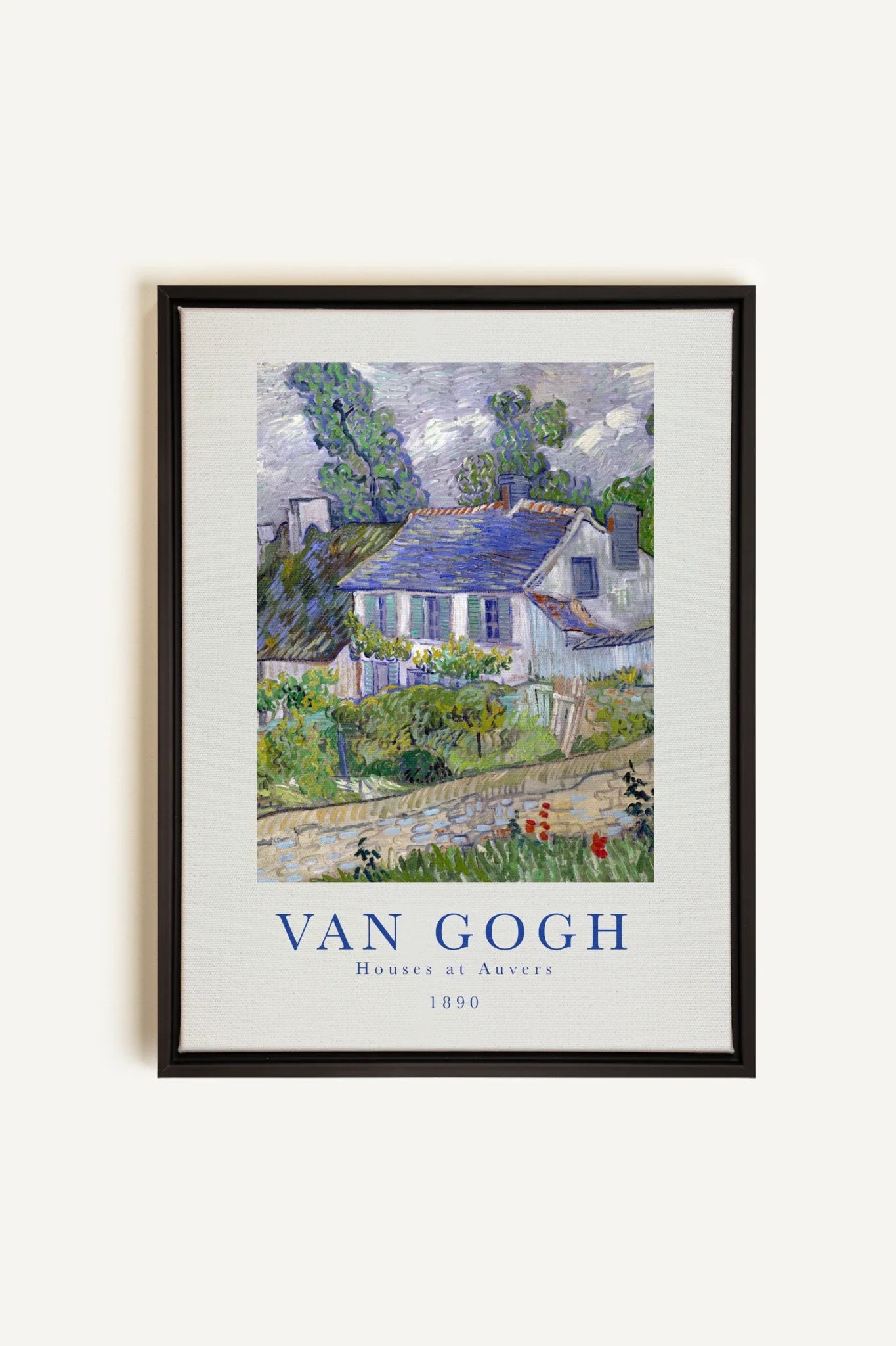 OLEKA CANVAS - HOUSES AT AUVERS, Oeuvre sur toile étirée, encadré Noir