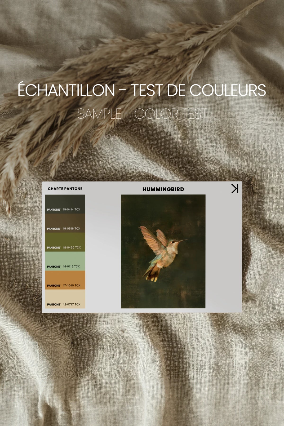 Hummingbird, Oeuvre sur toile rigide, encadré Vintage Bronze