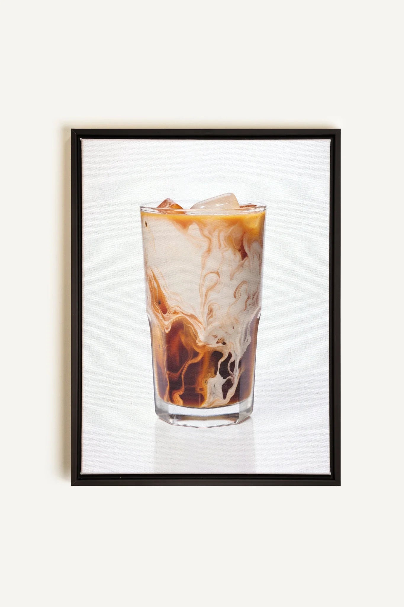 OLEKA CANVAS - ICED COFFEE, Oeuvre sur toile étirée, encadré Noir