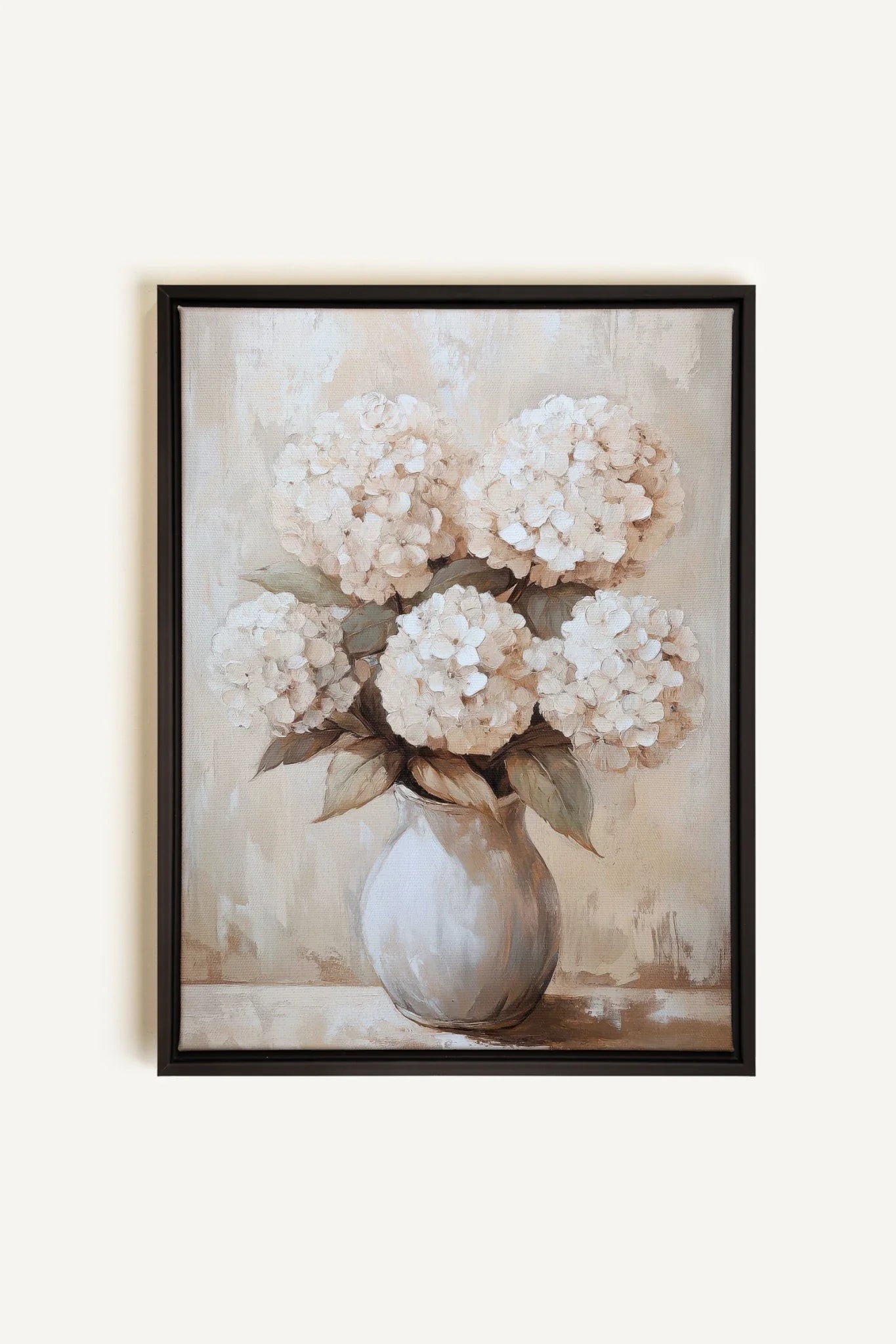OLEKA CANVAS - IVORY BLOOMS, Oeuvre sur toile étirée, encadré Noir