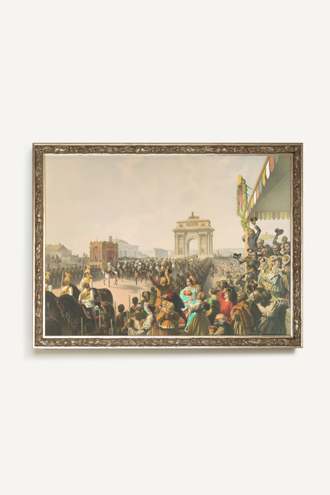 JOUR DE GLOIRE, Oeuvre sur toile rigide, encadré Vintage Argent