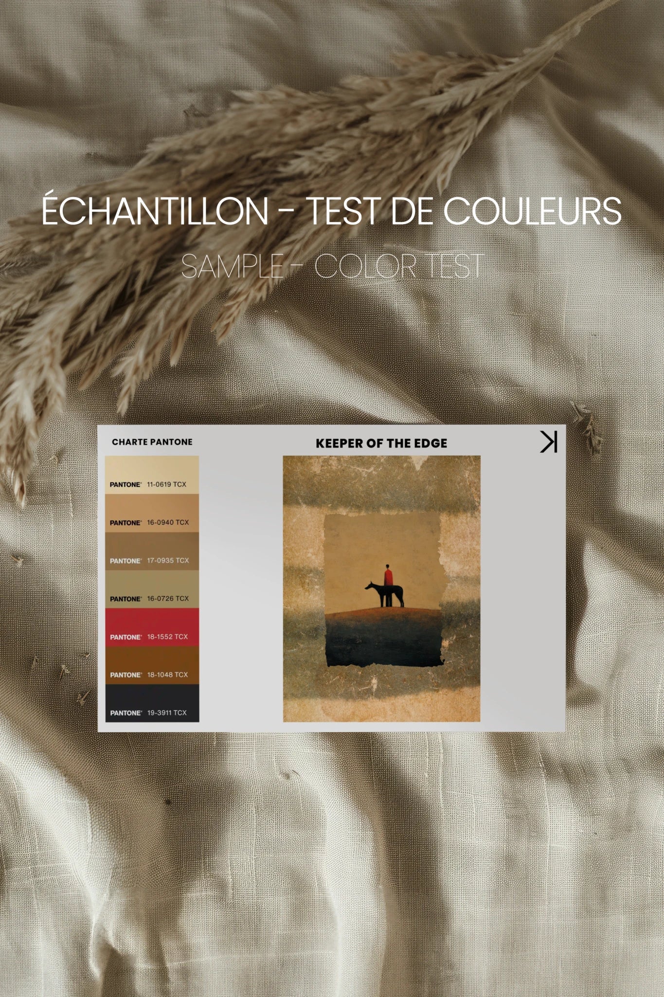 KEEPER OF THE EDGE, Oeuvre sur toile rigide, encadré Vintage Or