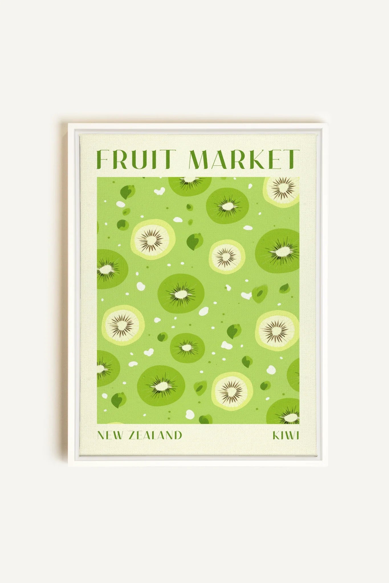 OLEKA CANVAS - KIWI, Oeuvre sur toile étirée, encadré Blanc