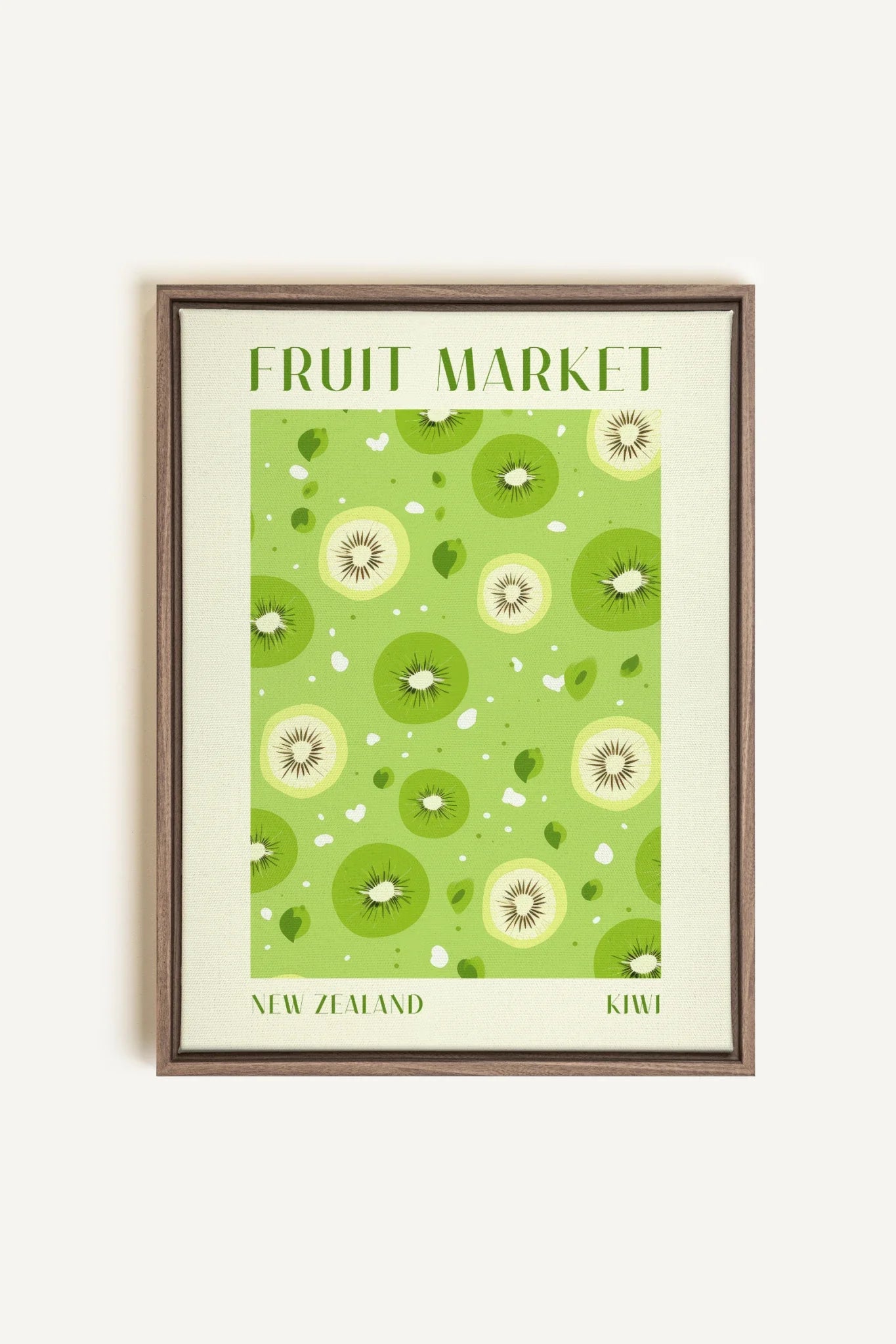 OLEKA CANVAS - KIWI, Oeuvre sur toile étirée, encadré Brun Chêne