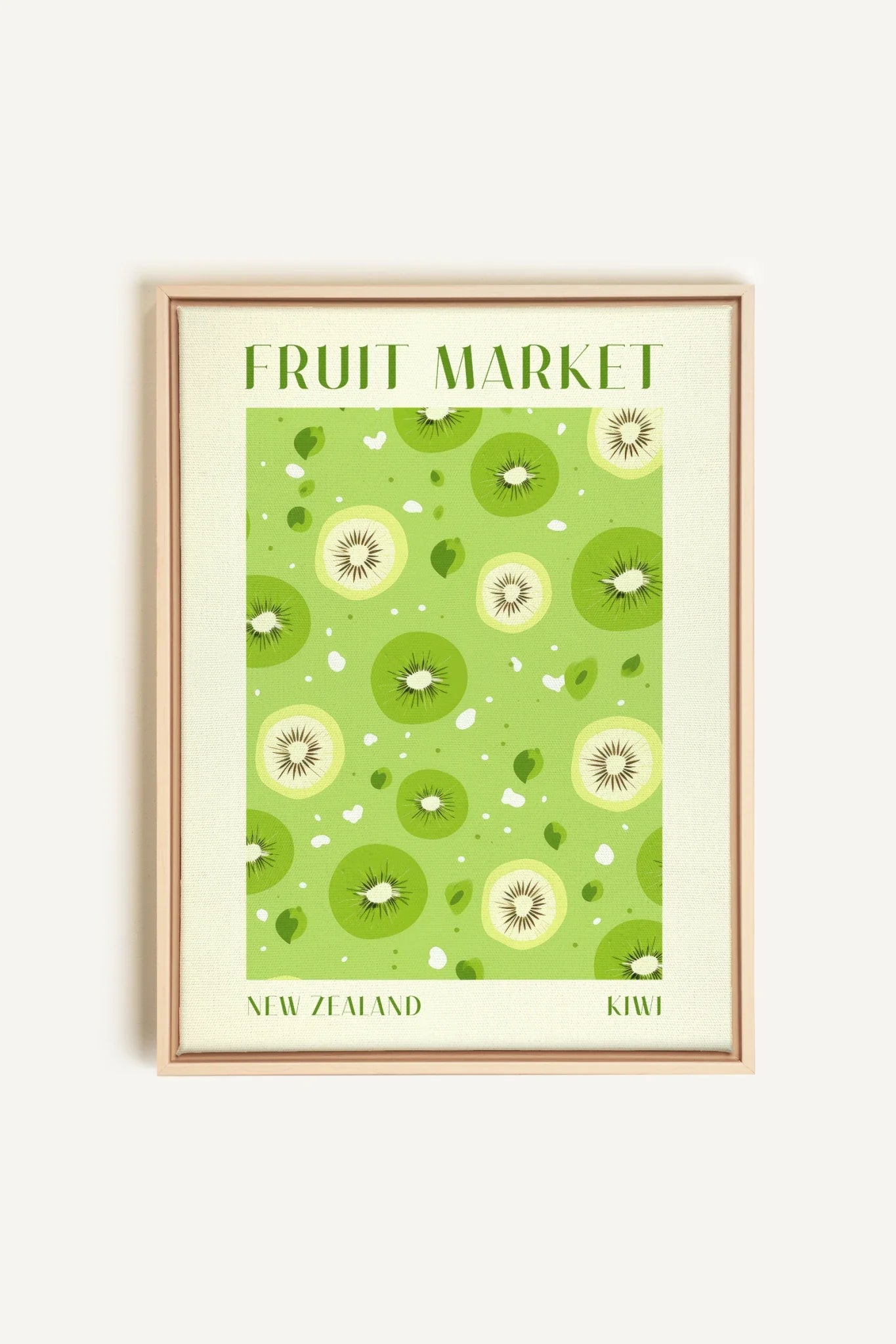 OLEKA CANVAS - KIWI, Oeuvre sur toile étirée, encadré Naturel Clair