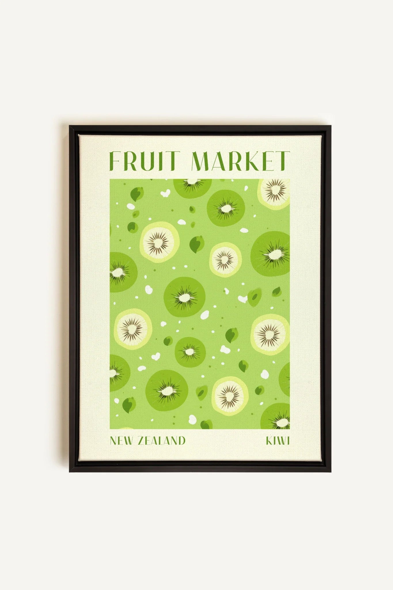 OLEKA CANVAS - KIWI, Oeuvre sur toile étirée, encadré Noir