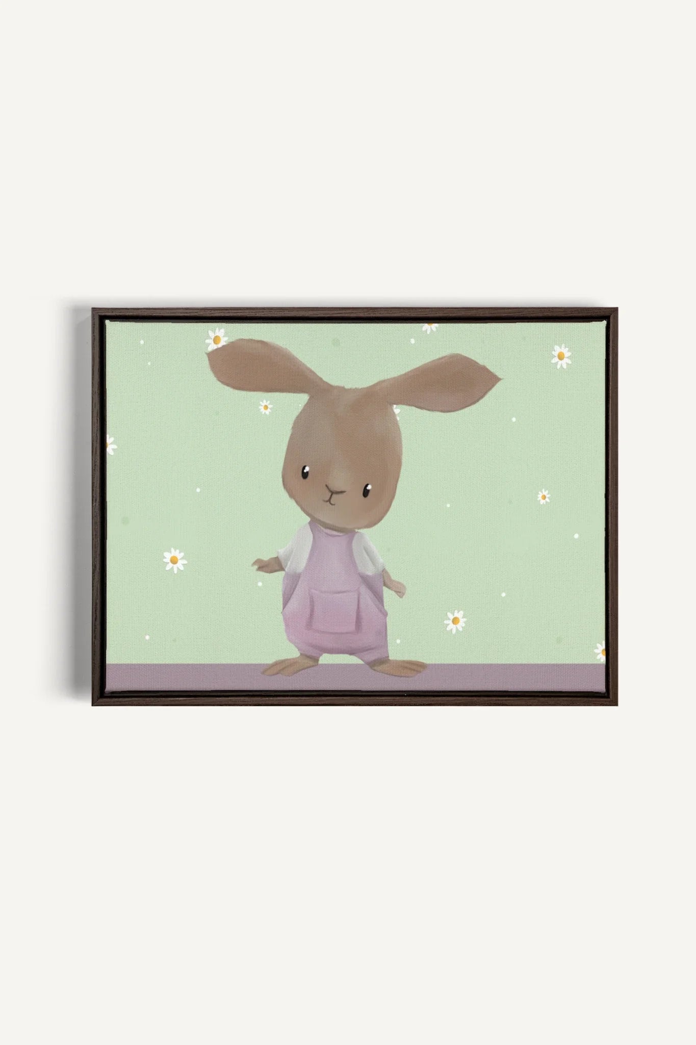 OLEKA CANVAS - LAPIN, Oeuvre sur toile étirée, encadré Brun Noyer