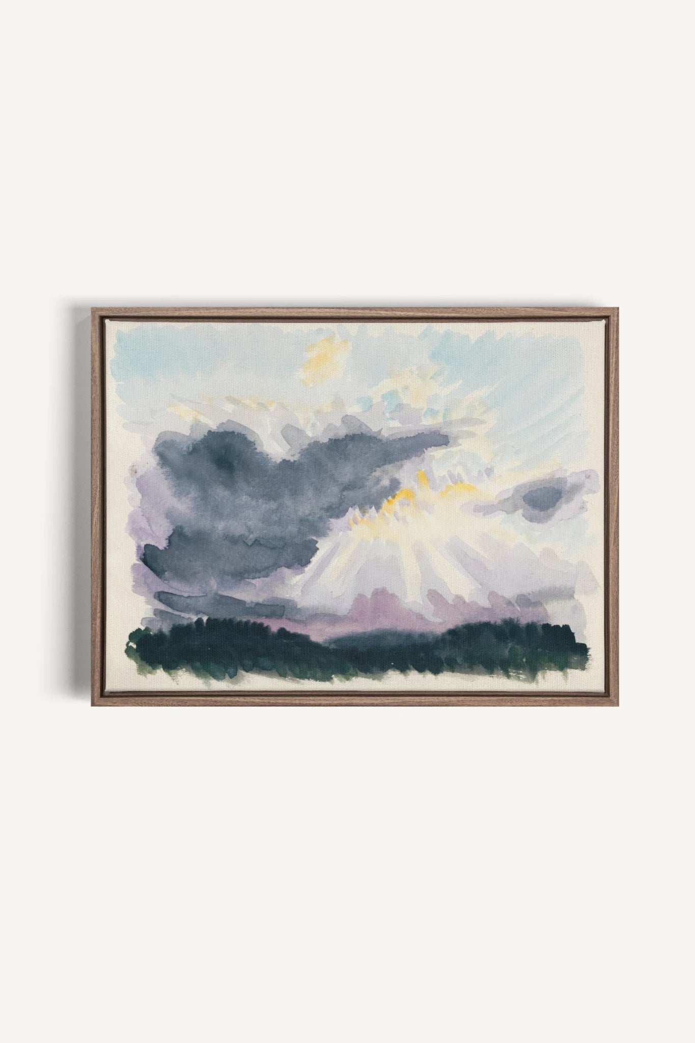 LAVENDER STORM, Oeuvre sur toile étirée, encadré Brun Chêne