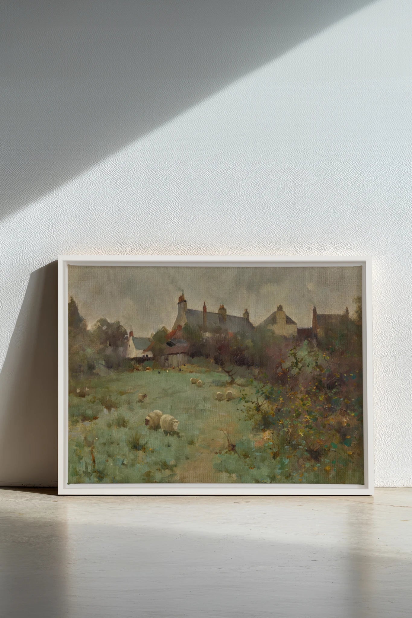 LE JARDIN DES PRÉS, Work on stretched canvas, framed White
