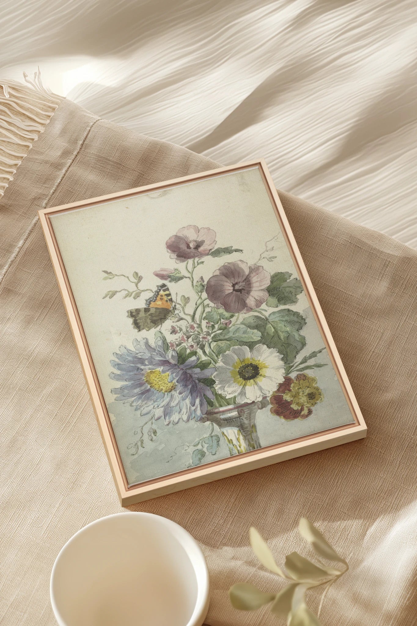 LE JARDIN PAPILLON, Work on stretched canvas, framed Naturel Clair